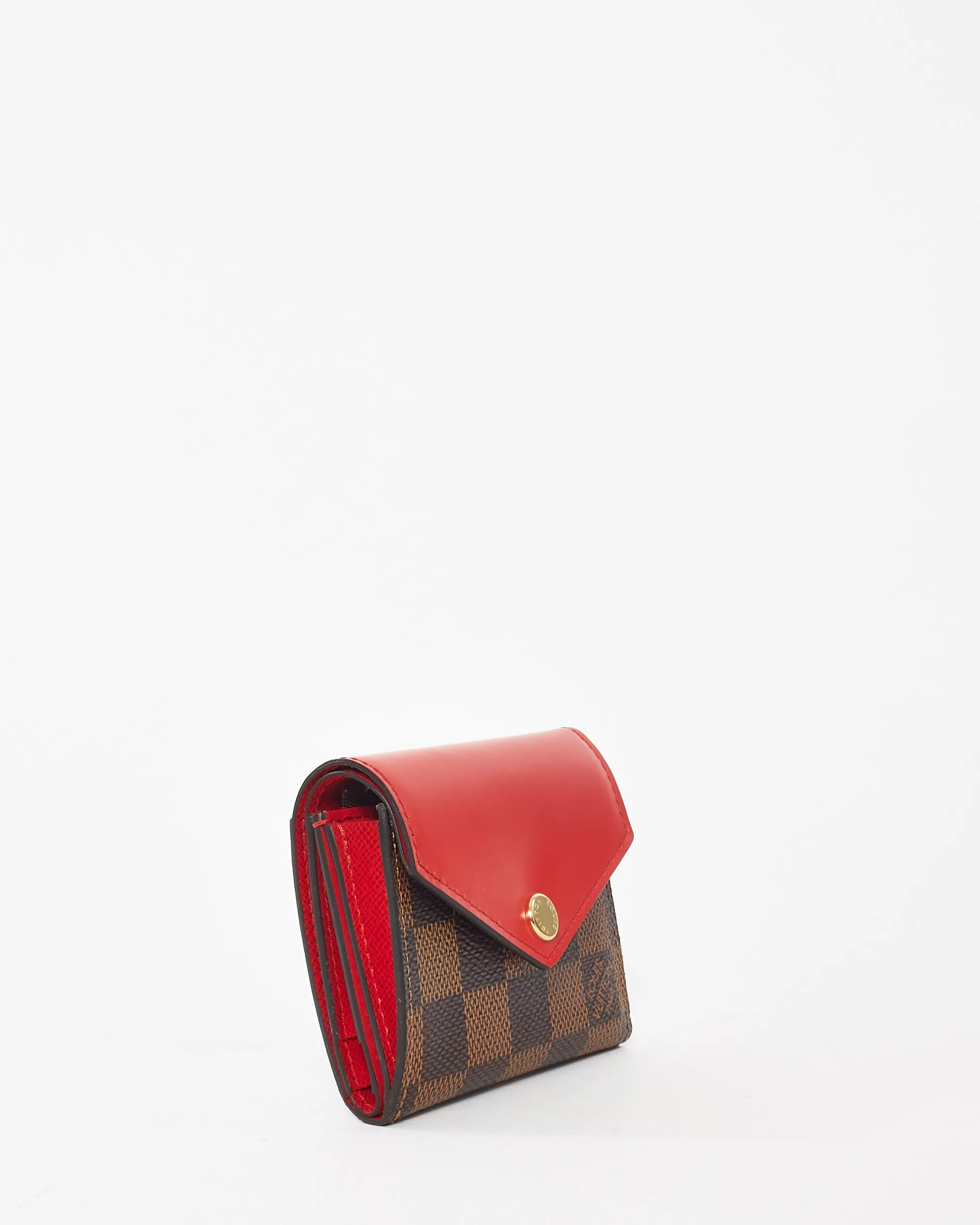 Louis Vuitton Monogram Canvas & Red Zoe Wallet