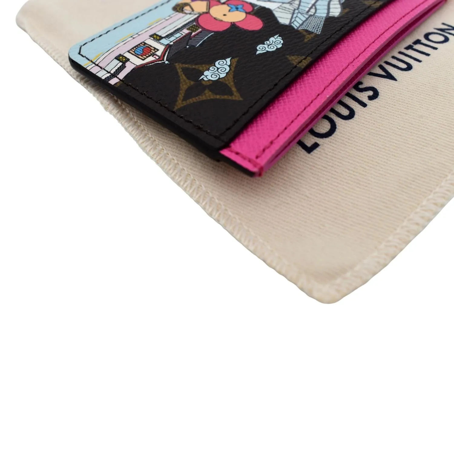 LOUIS VUITTON Monogram Canvas Animation Card Holder Brown