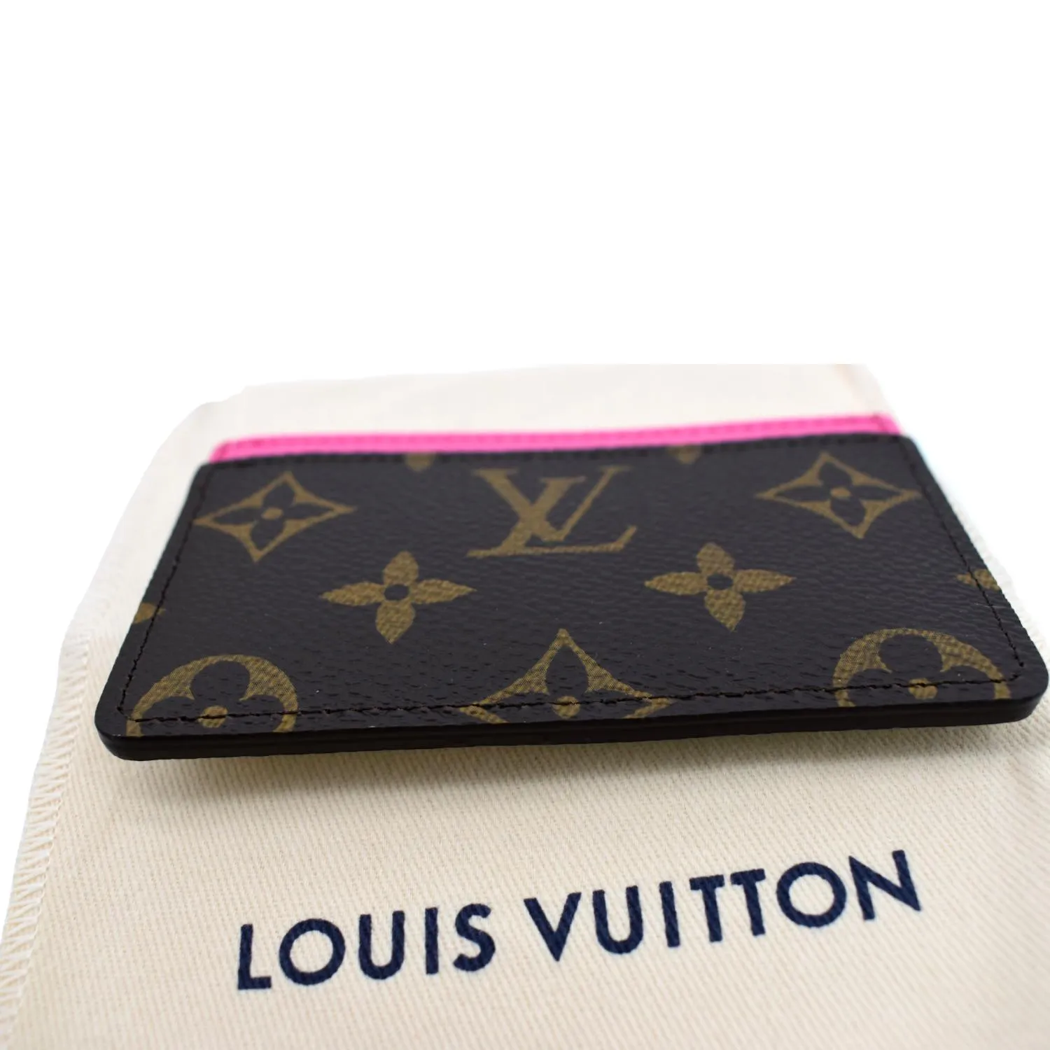 LOUIS VUITTON Monogram Canvas Animation Card Holder Brown