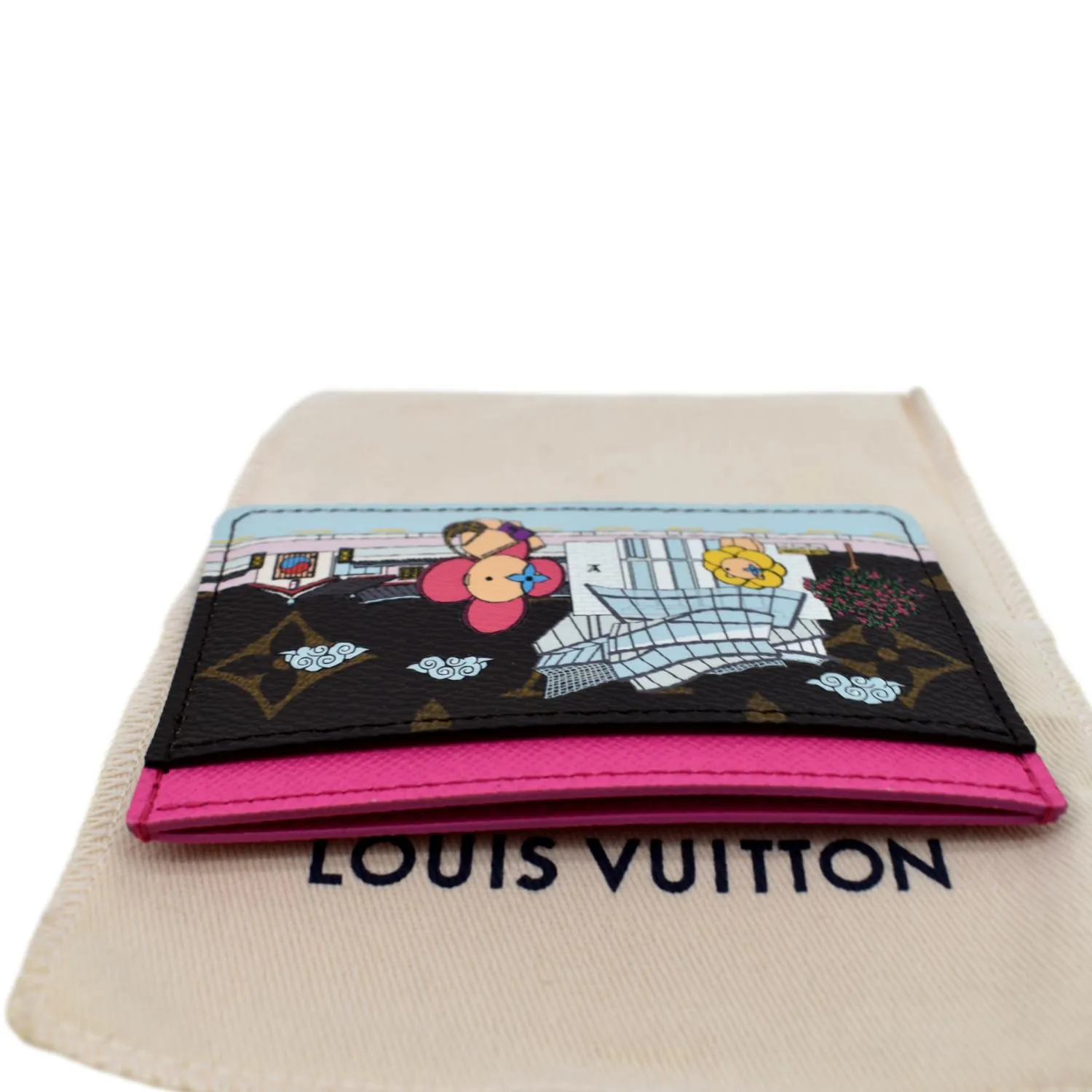 LOUIS VUITTON Monogram Canvas Animation Card Holder Brown