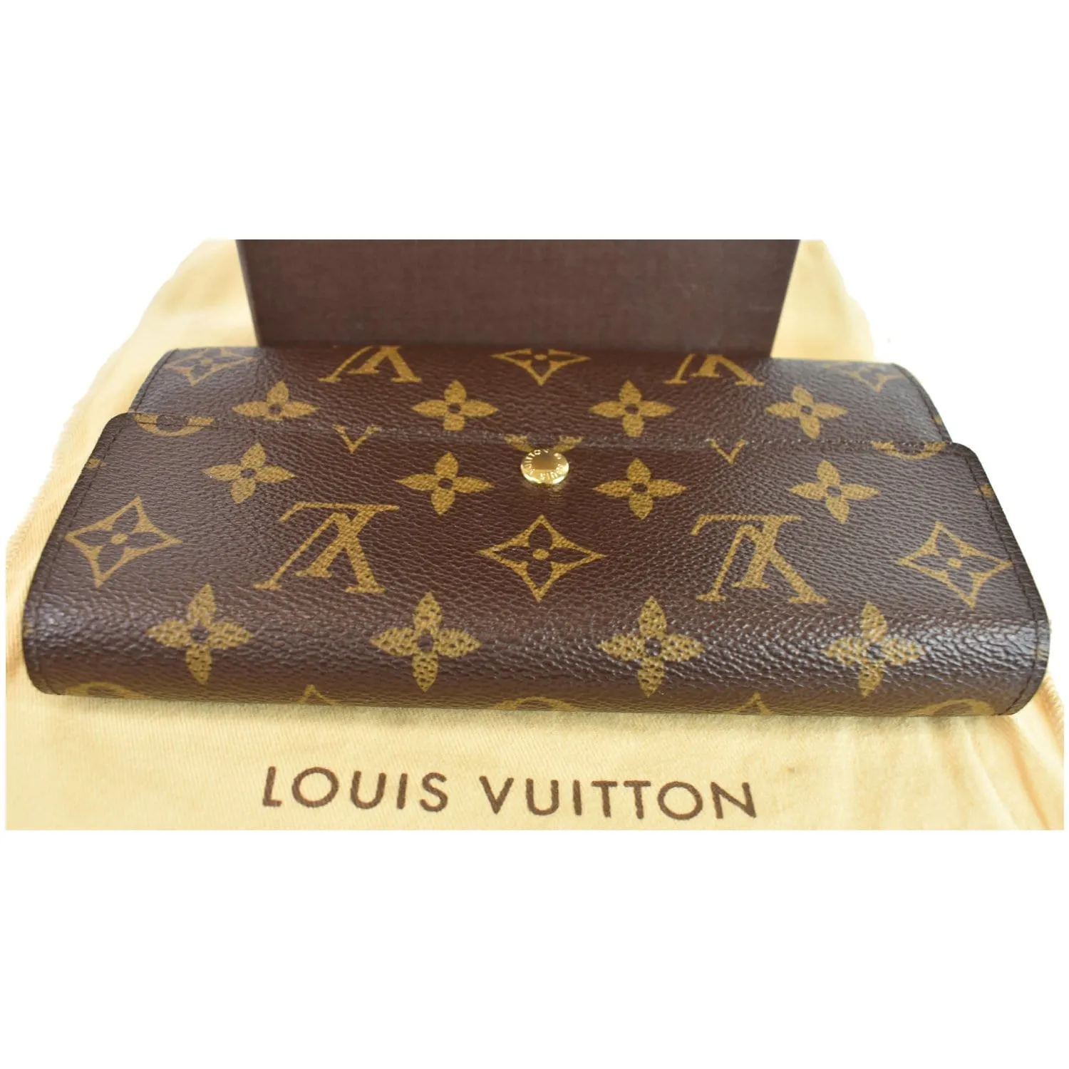 LOUIS VUITTON Monogram Canvas Sarah Wallet Brown