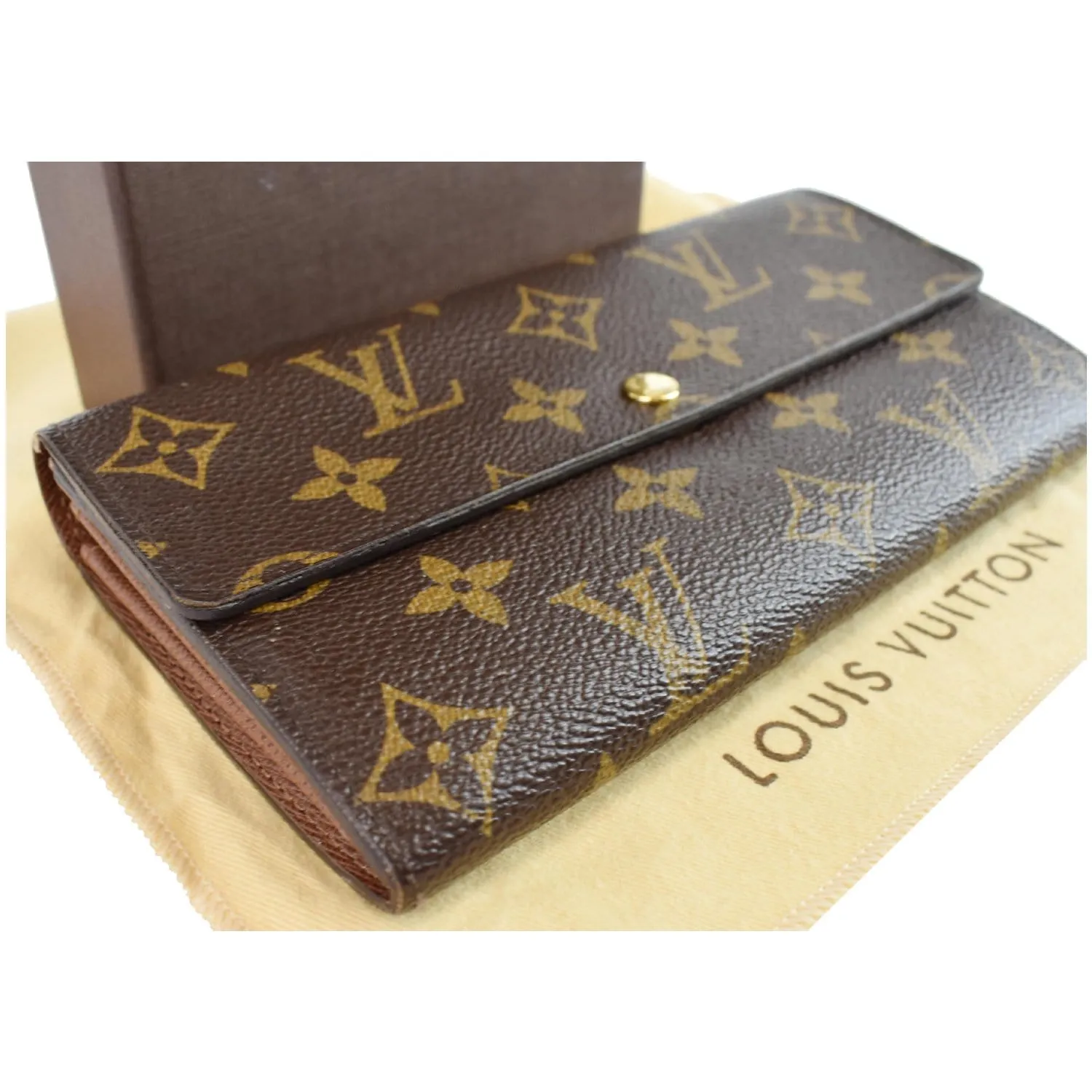 LOUIS VUITTON Monogram Canvas Sarah Wallet Brown