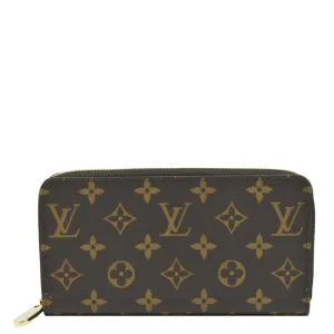 LOUIS VUITTON Monogram Canvas Zippy Wallet Brown
