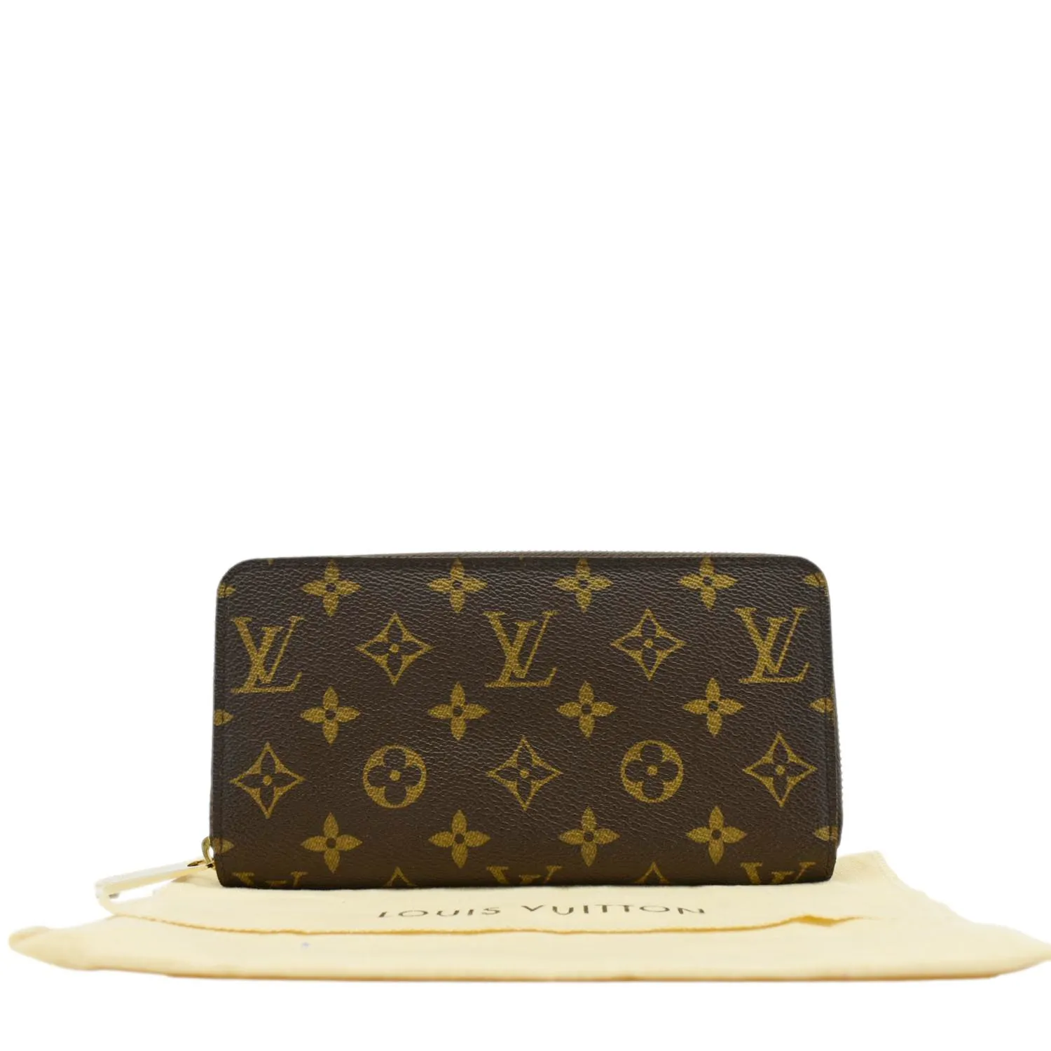 LOUIS VUITTON Monogram Canvas Zippy Wallet Brown