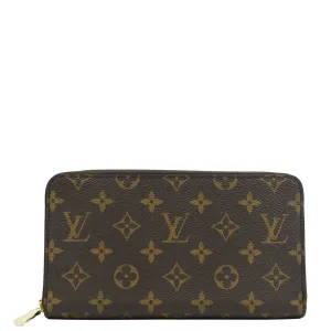 LOUIS VUITTON Monogram Canvas Zippy Wallet Brown
