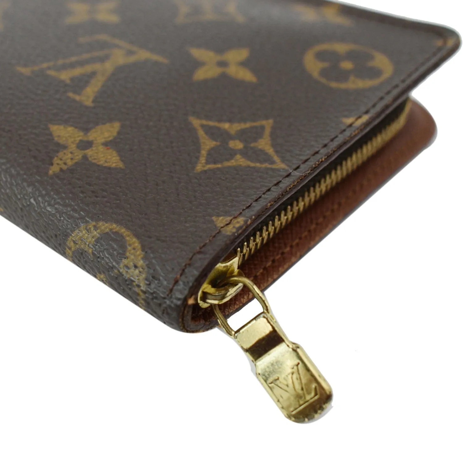 LOUIS VUITTON Monogram Canvas Zippy Wallet Brown