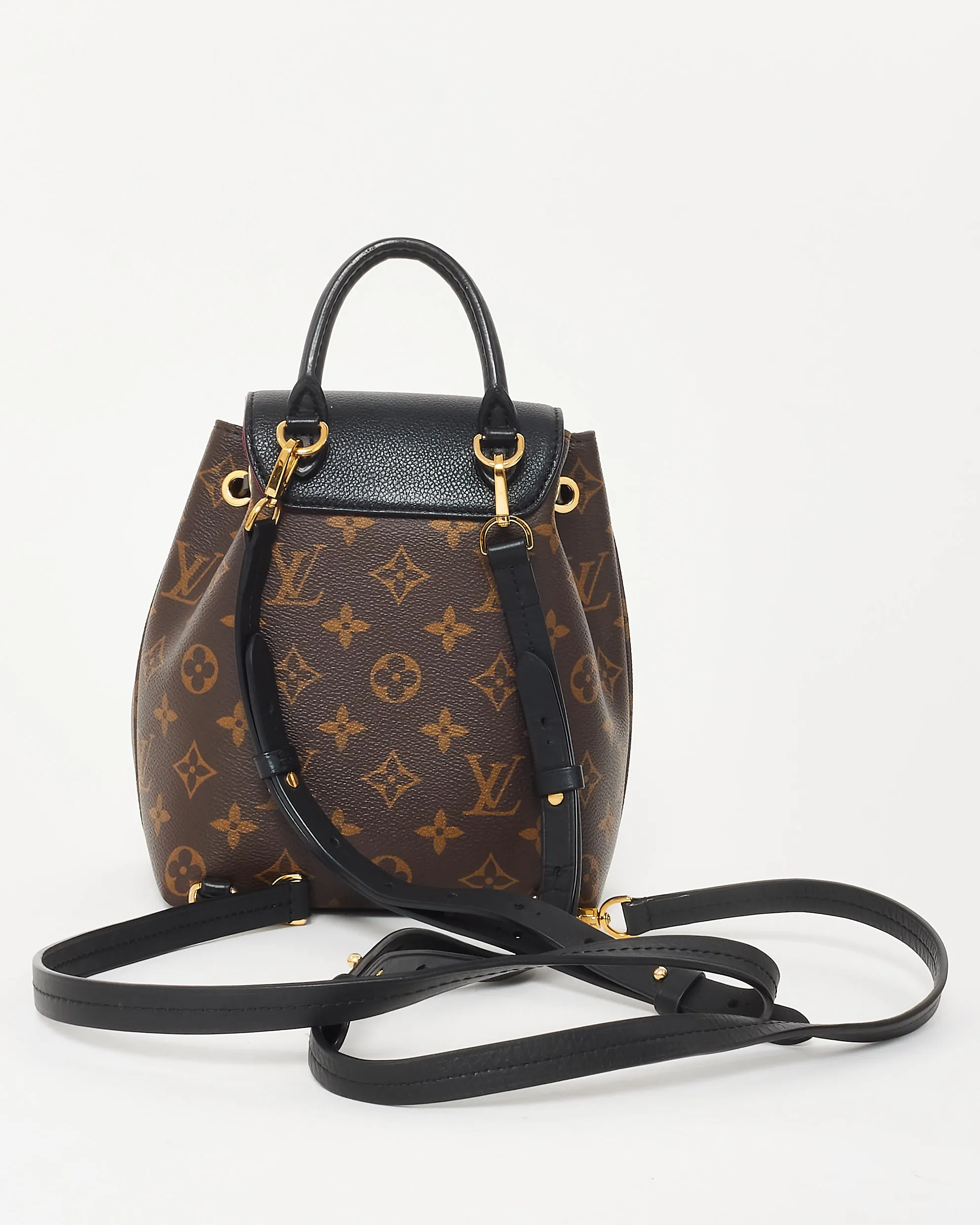 Louis Vuitton Monogram Coated Canvas & Black Leather New Montsouris BB Backpack