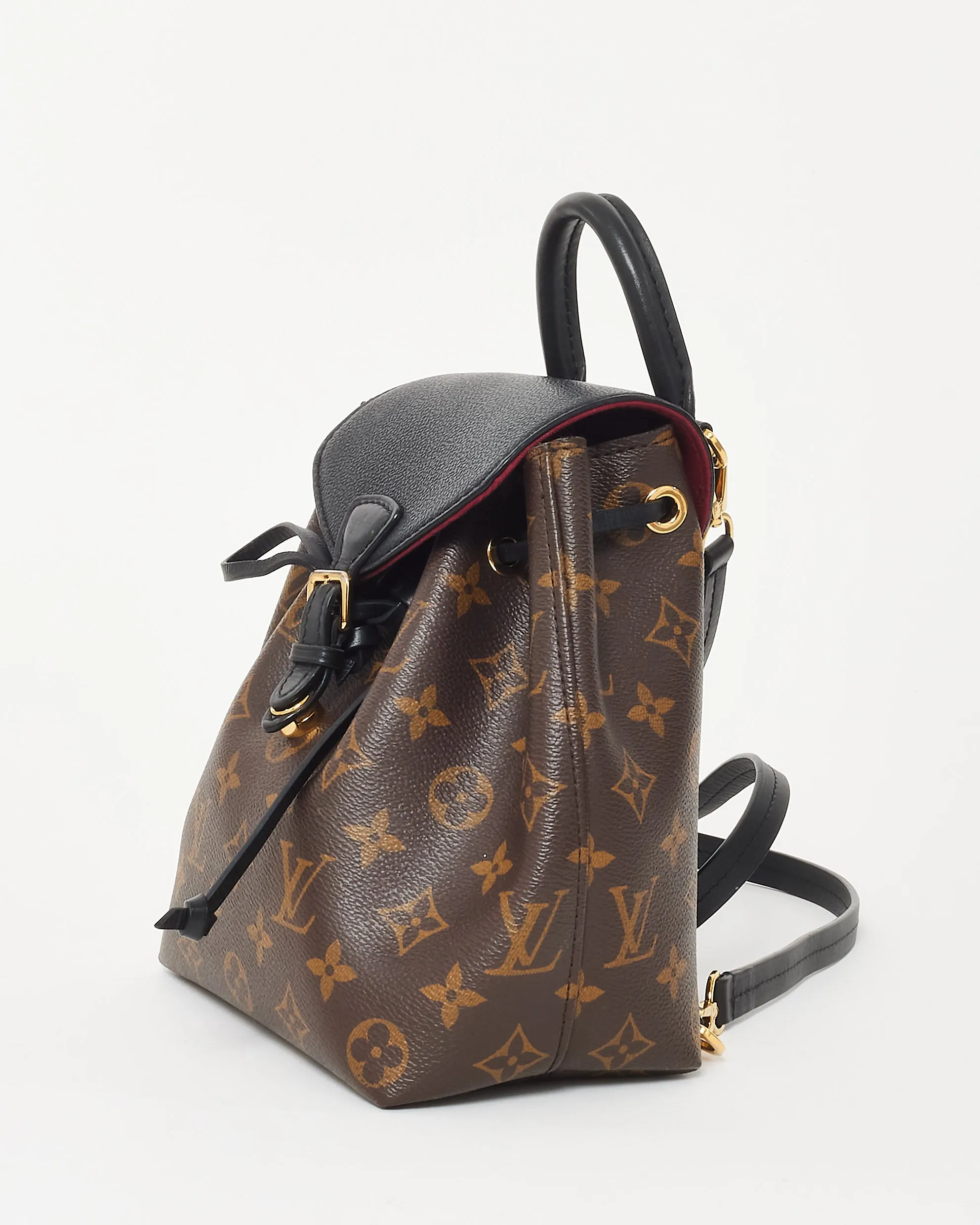 Louis Vuitton Monogram Coated Canvas & Black Leather New Montsouris BB Backpack