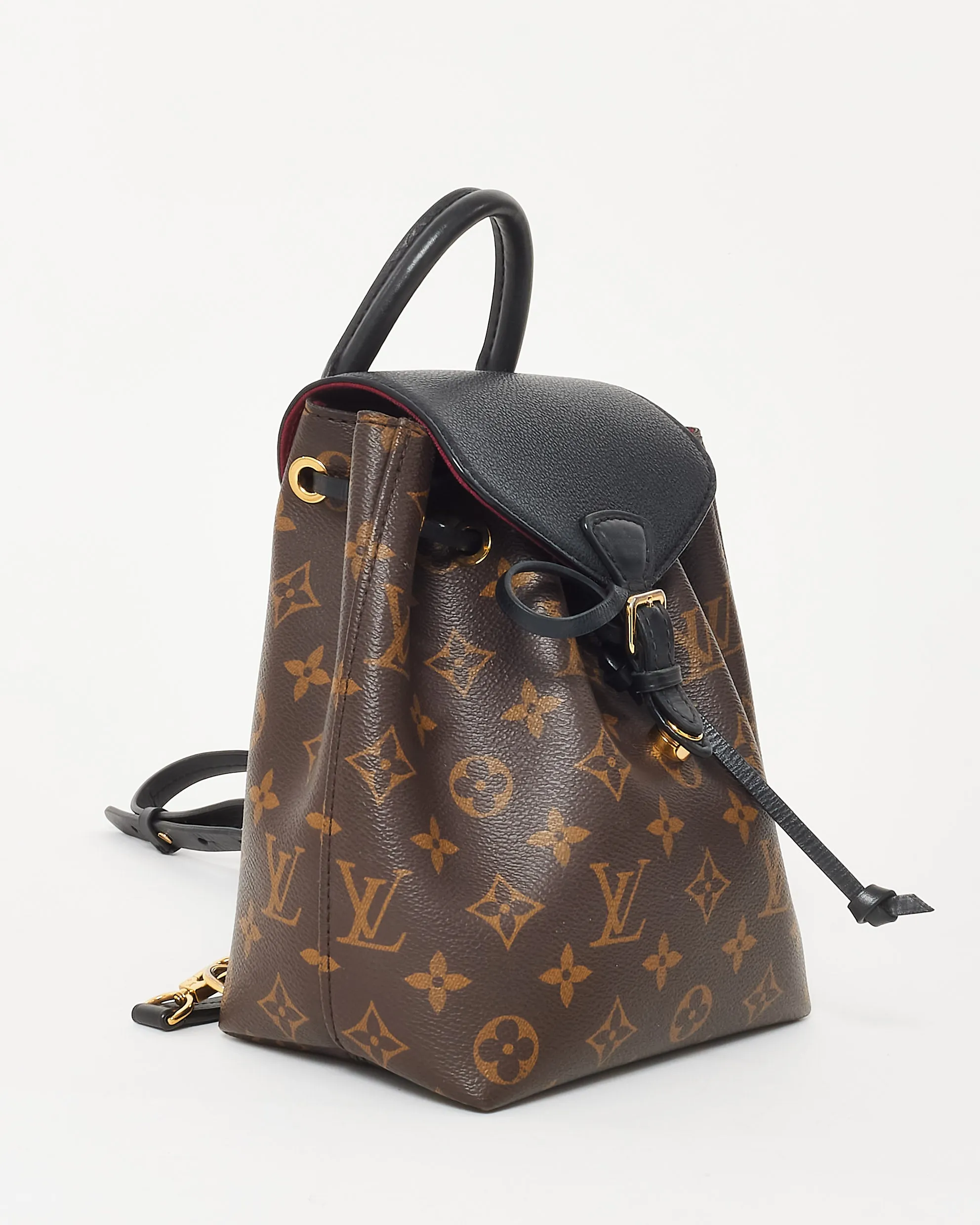 Louis Vuitton Monogram Coated Canvas & Black Leather New Montsouris BB Backpack