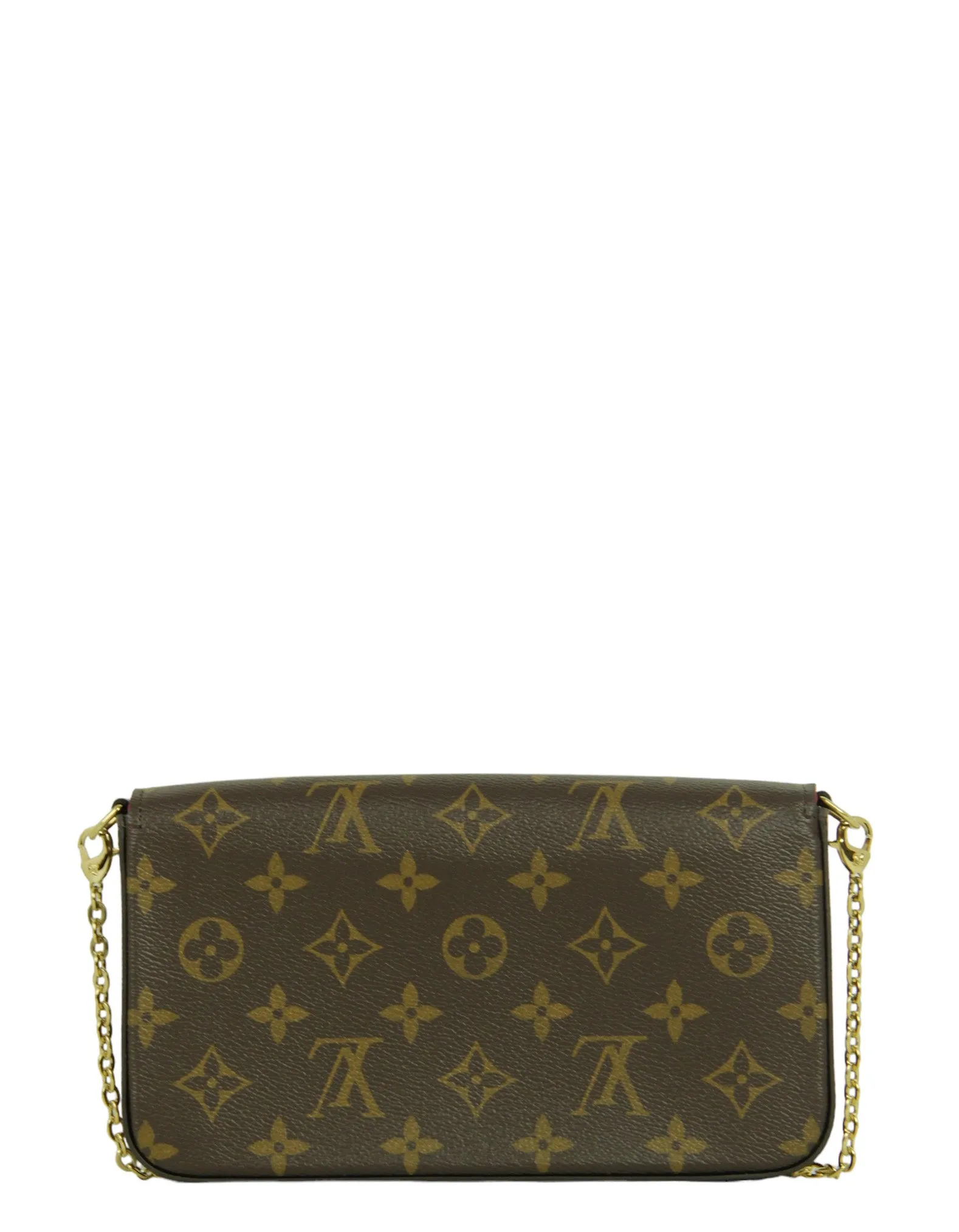 Louis Vuitton Monogram/ Fuchsia Felicie Chain Wallet Crossbody