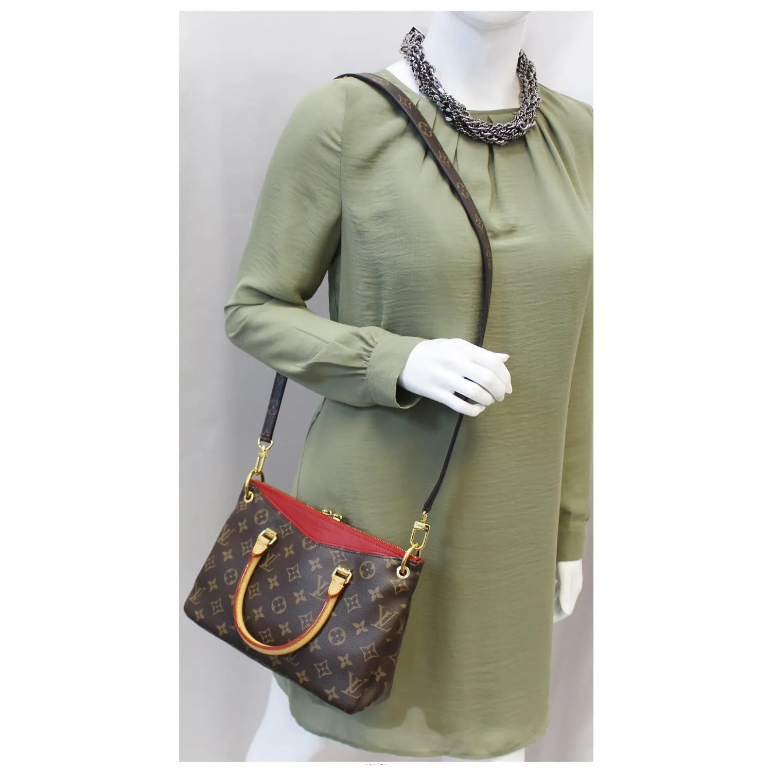 LOUIS VUITTON Nano Pallas Monogram Canvas Shoulder Crossbody Bag