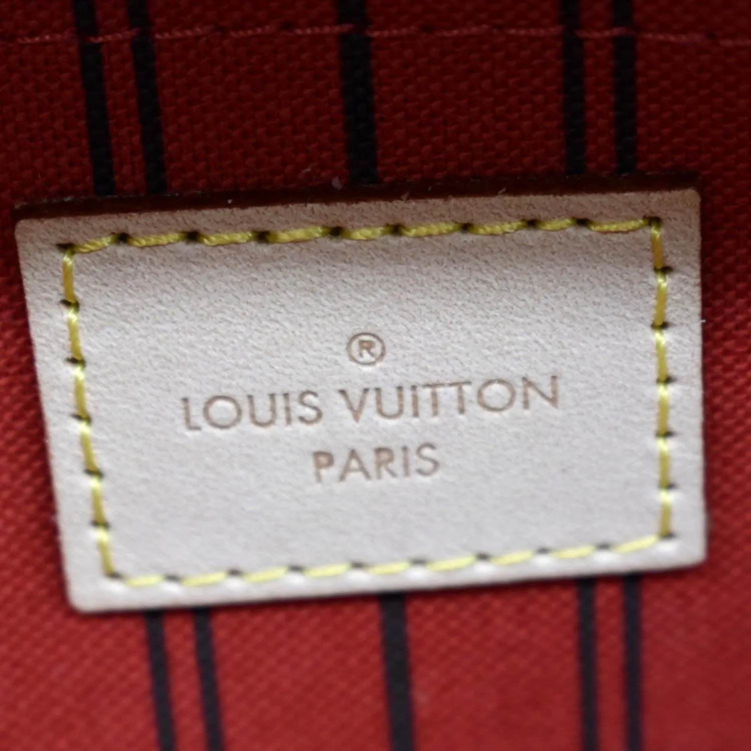LOUIS VUITTON  Neverfull Monogram Canvas Pochette Wristlet Pouch Brown