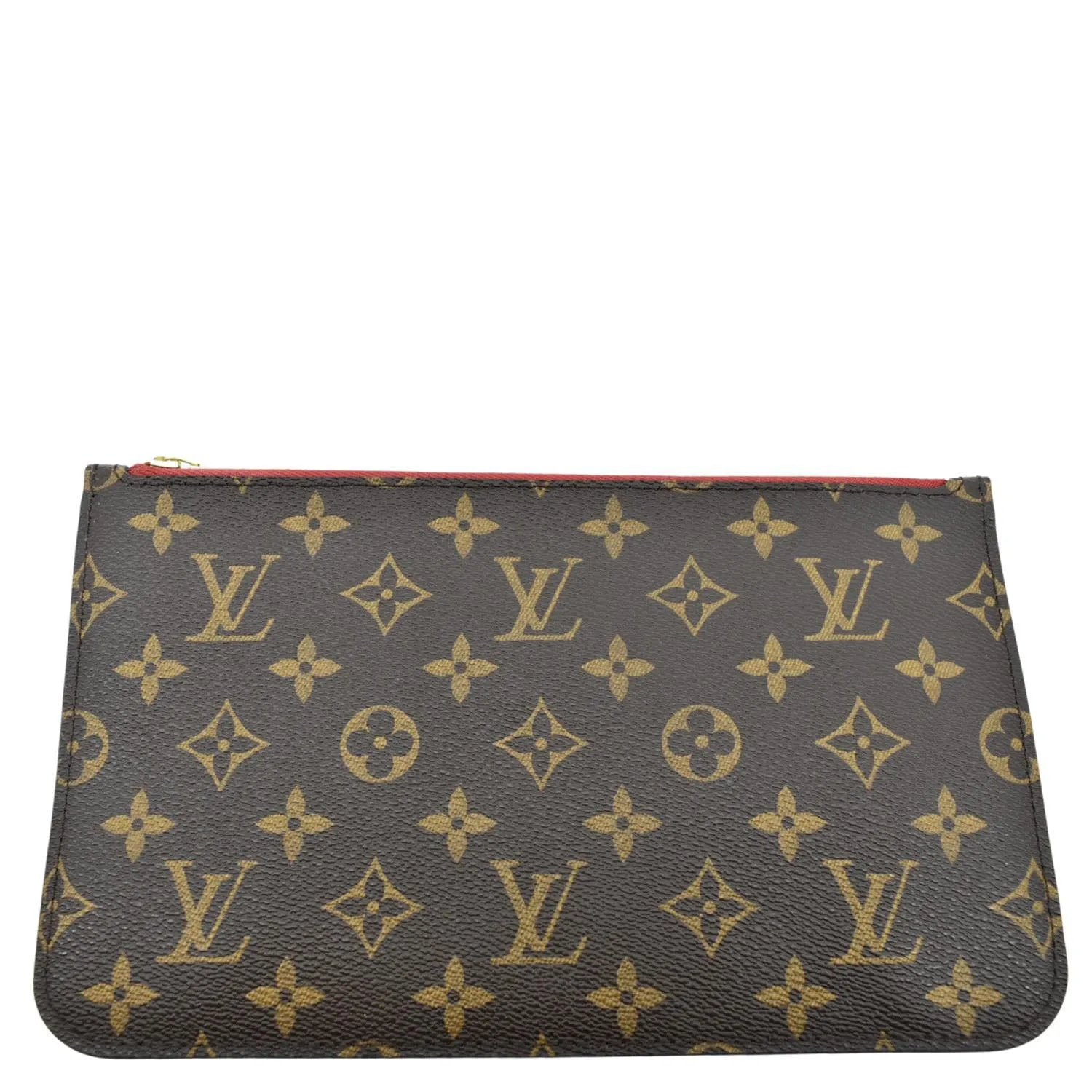 LOUIS VUITTON  Neverfull Monogram Canvas Pochette Wristlet Pouch Brown