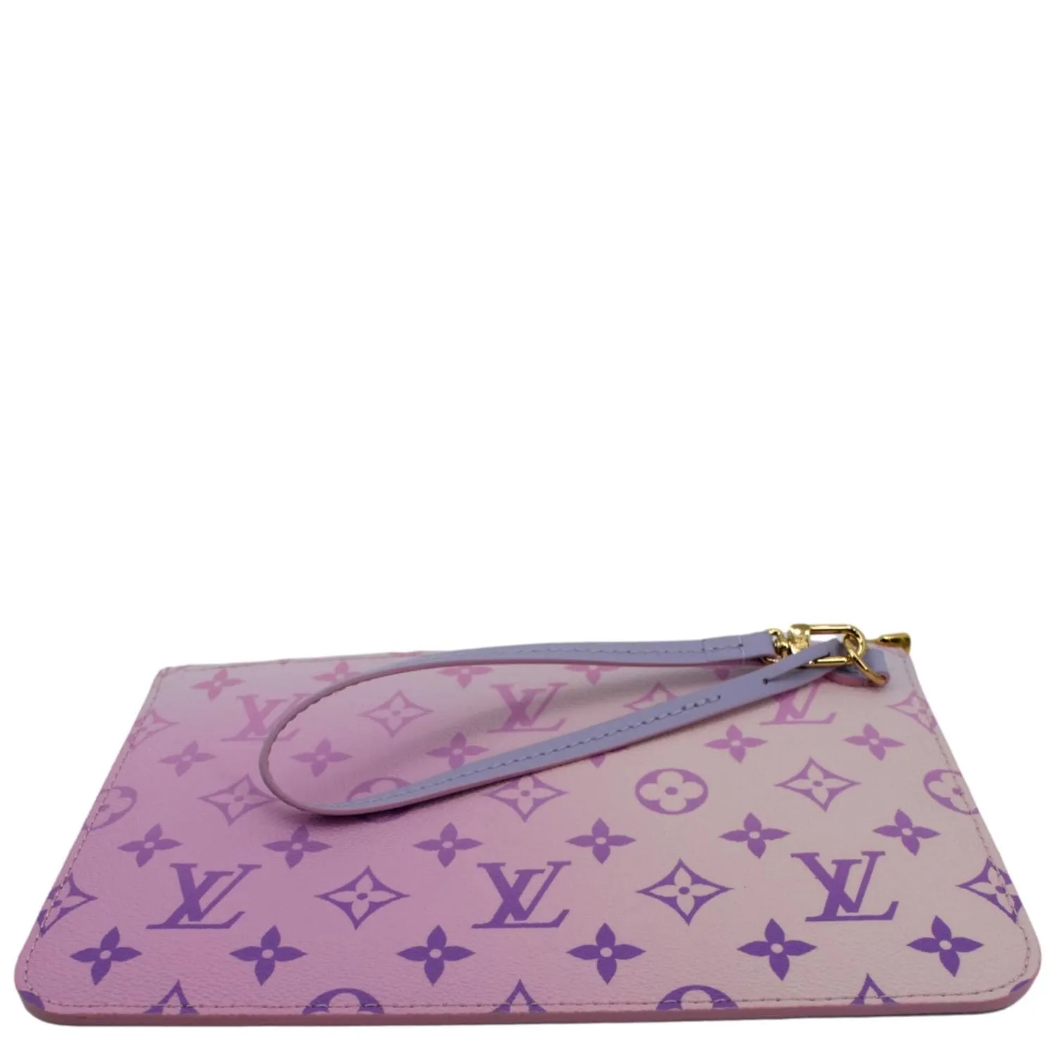 LOUIS VUITTON Neverfull Monogram Canvas Pochette Wristlet Pouch Sunrise Pastel