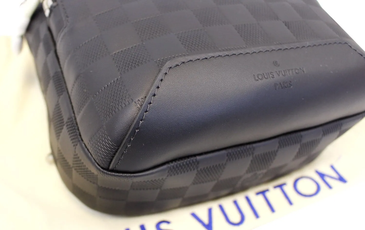 LOUIS VUITTON Onyx Damier Infini Leather Avenue Sling Backpack Bag