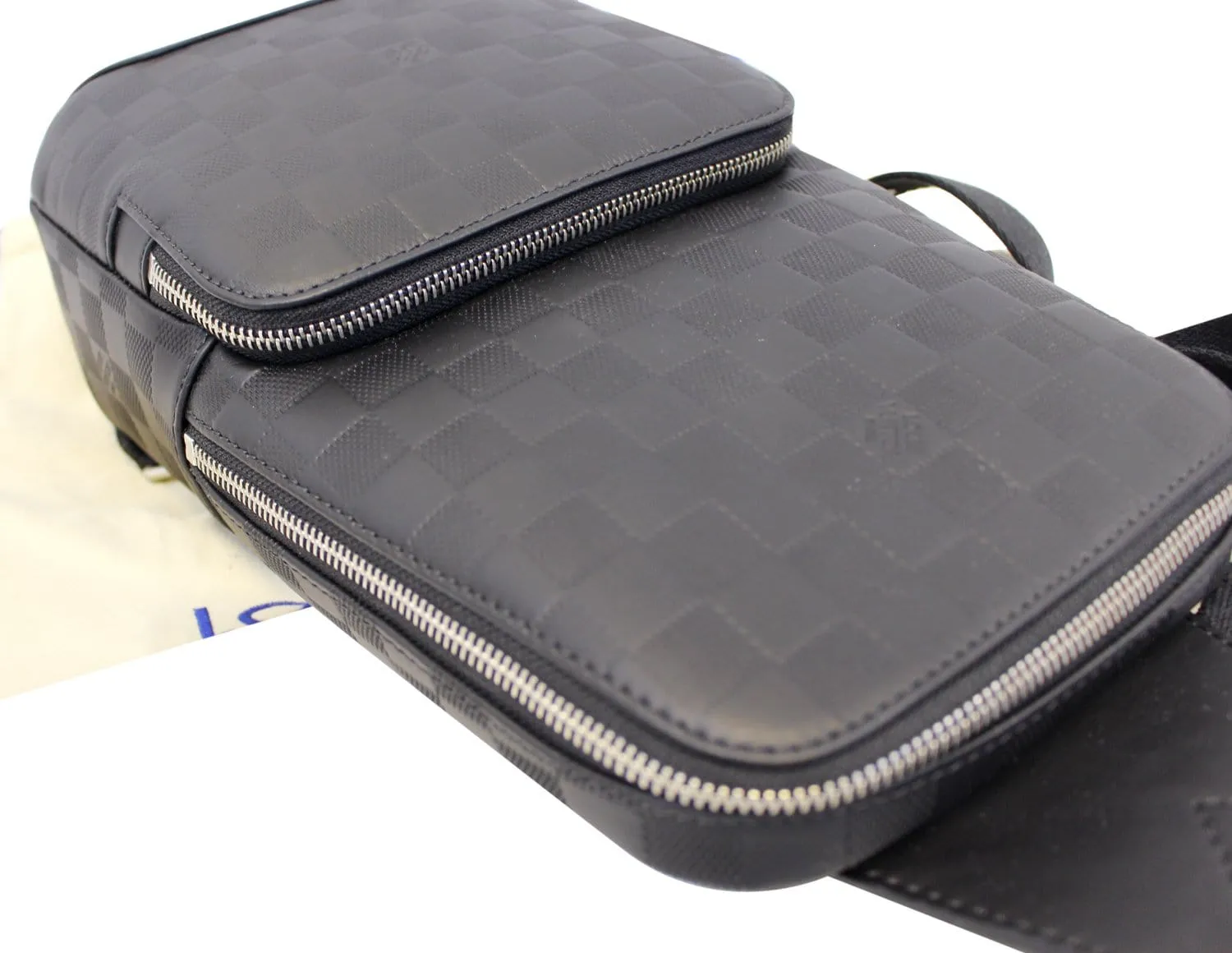 LOUIS VUITTON Onyx Damier Infini Leather Avenue Sling Backpack Bag