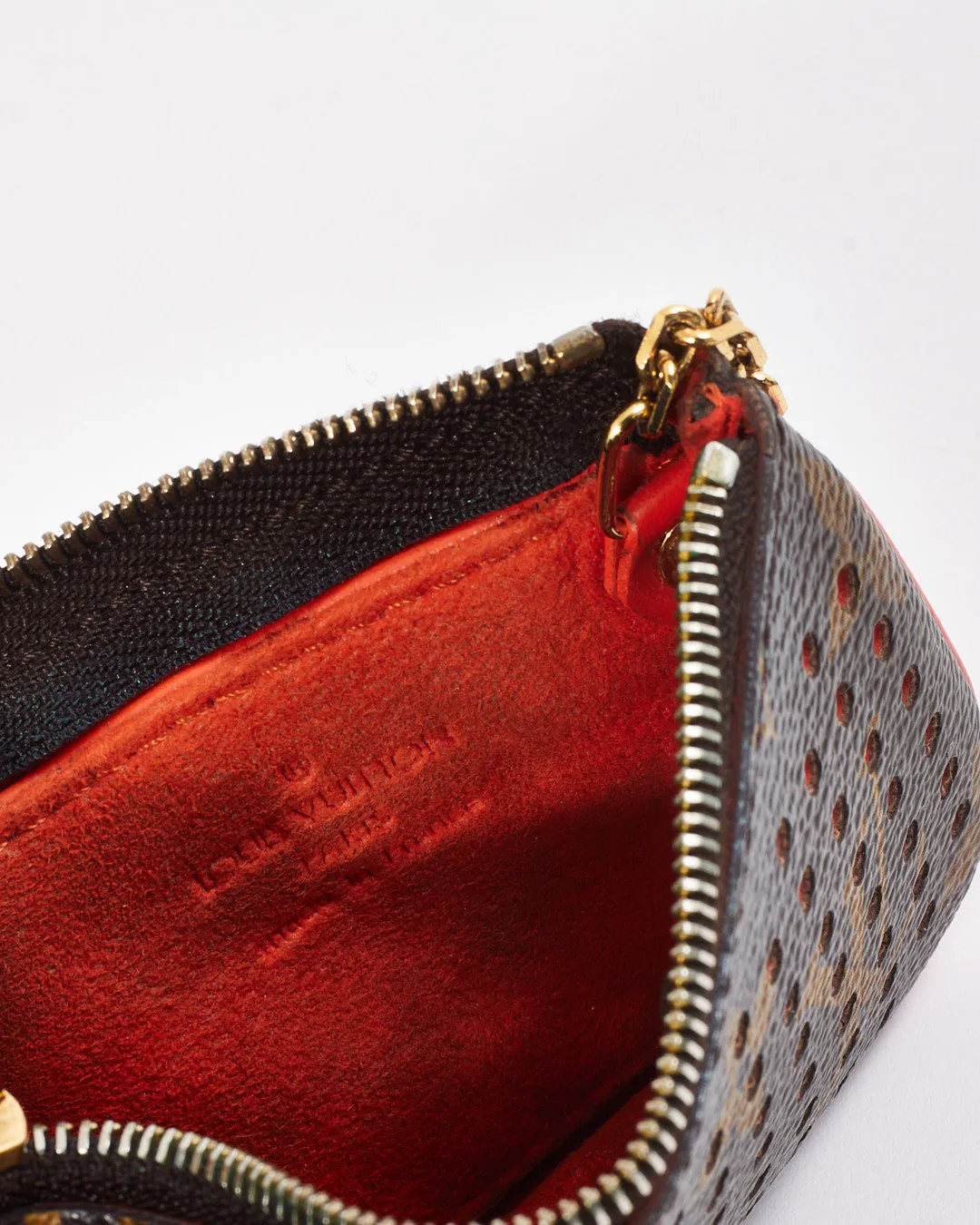 Louis Vuitton Orange Monogram Canvas Perforated Key Pouch