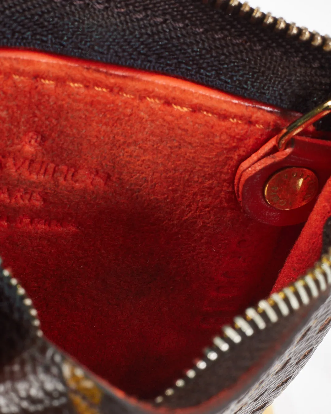Louis Vuitton Orange Monogram Canvas Perforated Key Pouch
