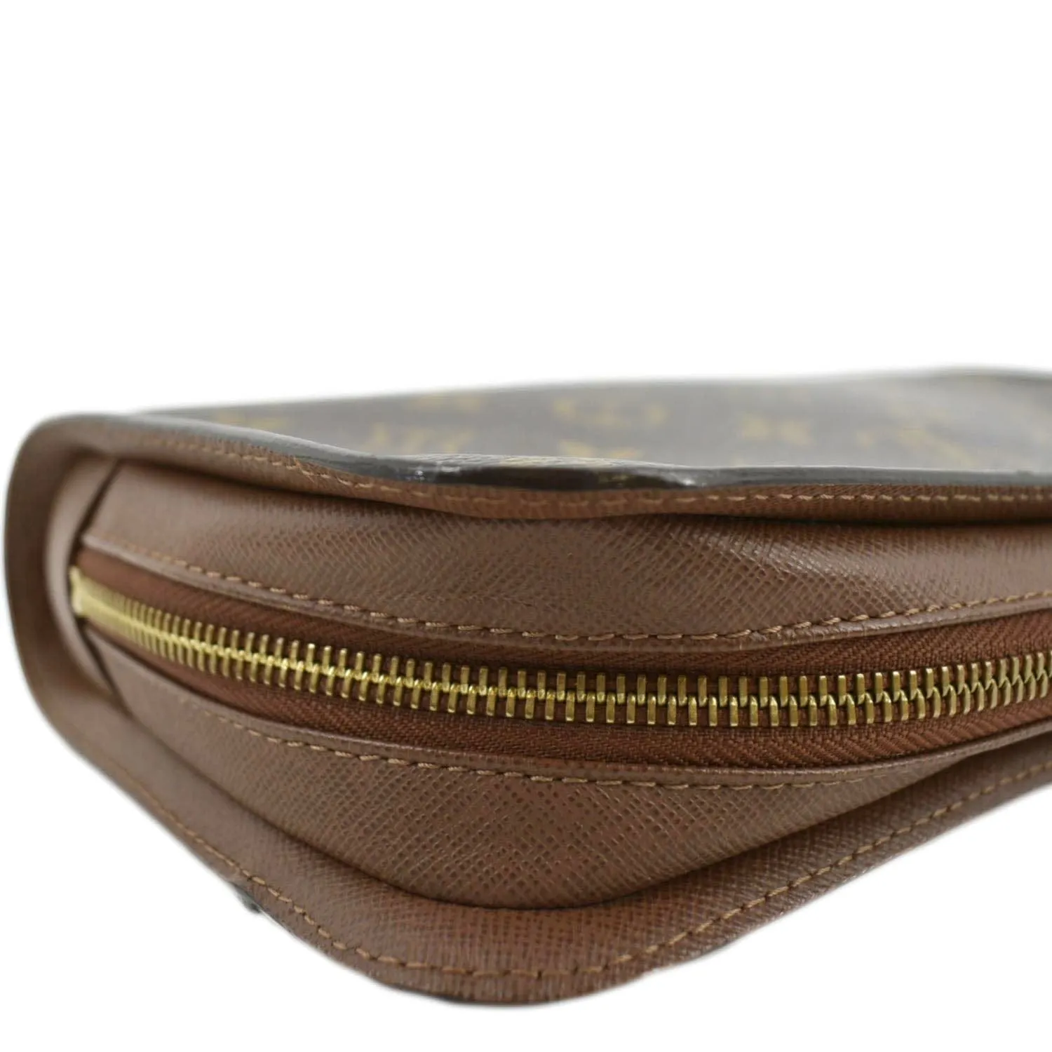 LOUIS VUITTON Orsay Monogram Canvas Clutch Bag Brown
