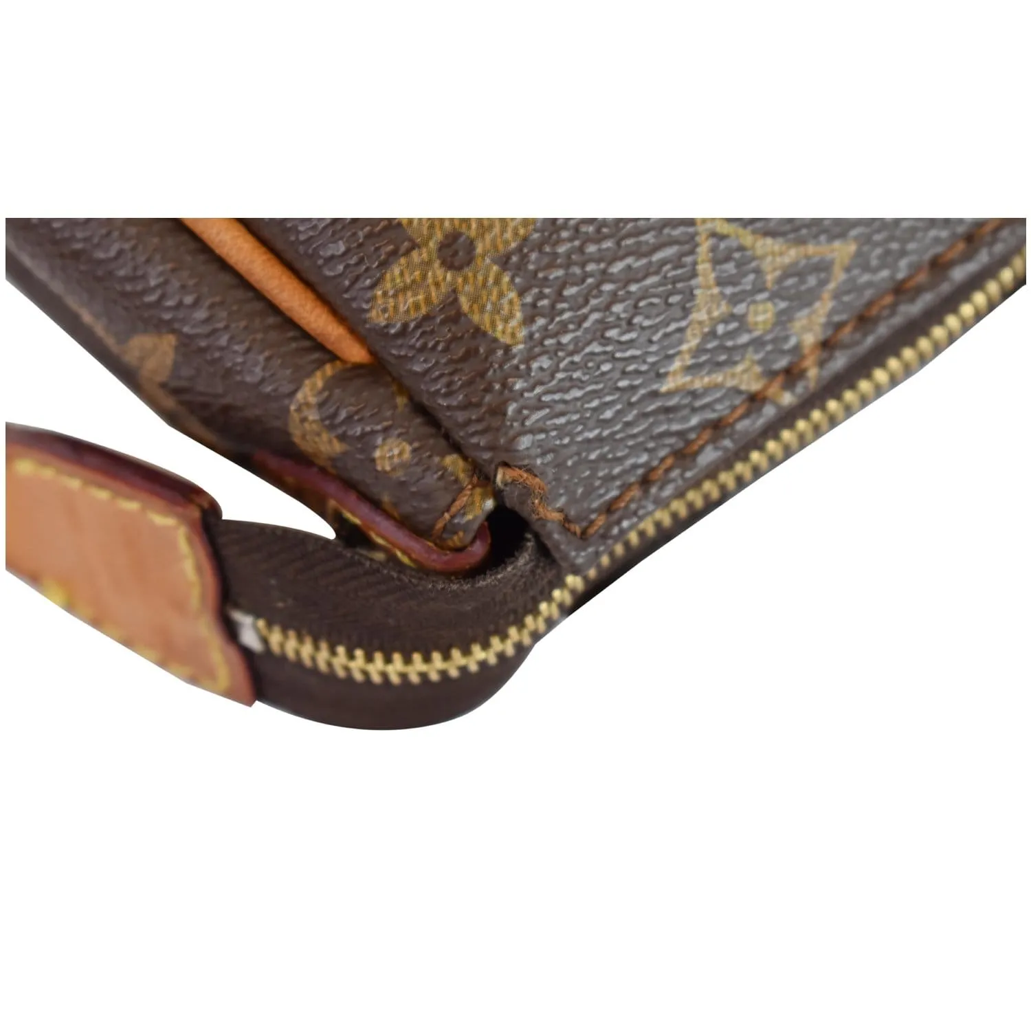 LOUIS VUITTON Pochette Eva Monogram Canvas Crossbody Bag Brown