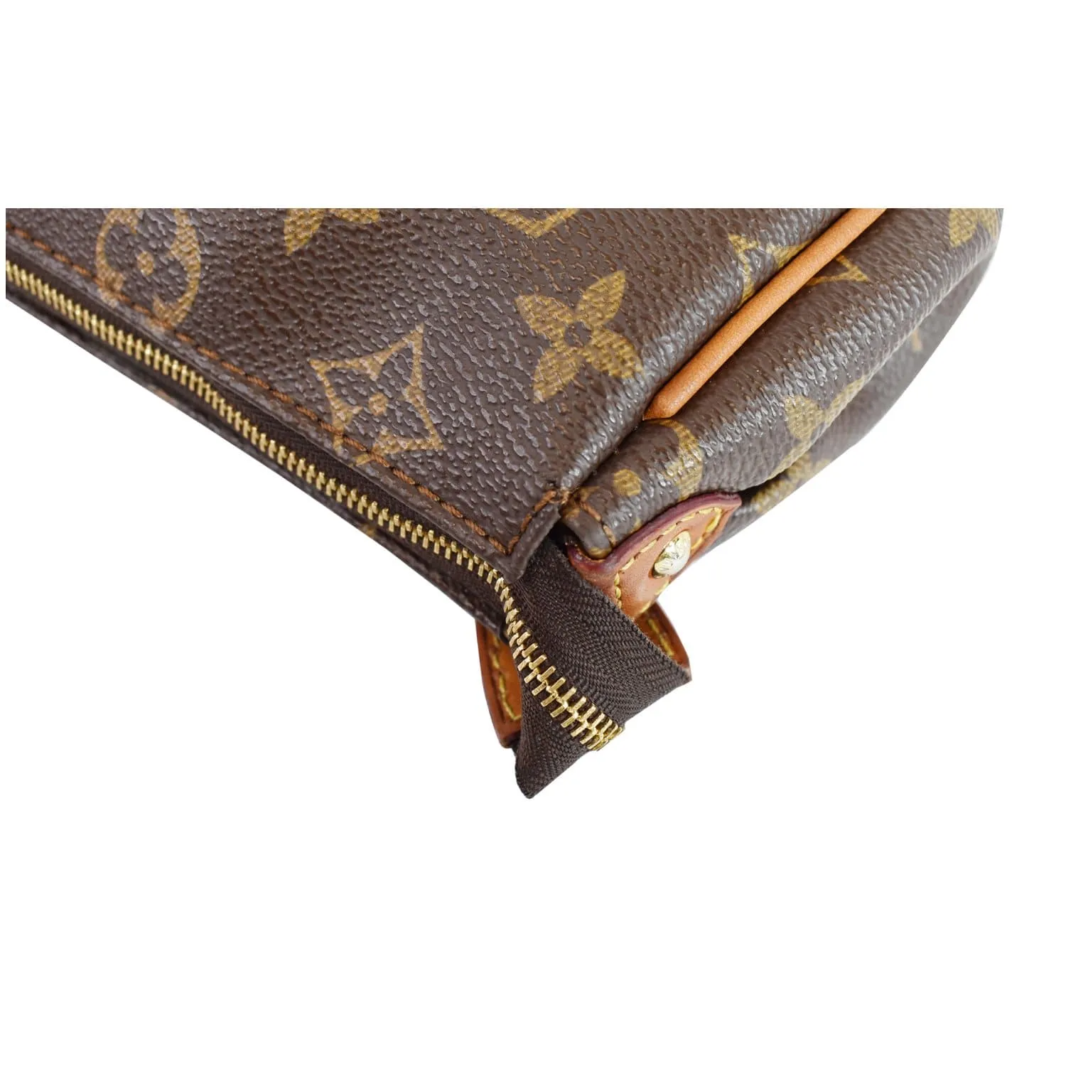 LOUIS VUITTON Pochette Eva Monogram Canvas Crossbody Bag Brown