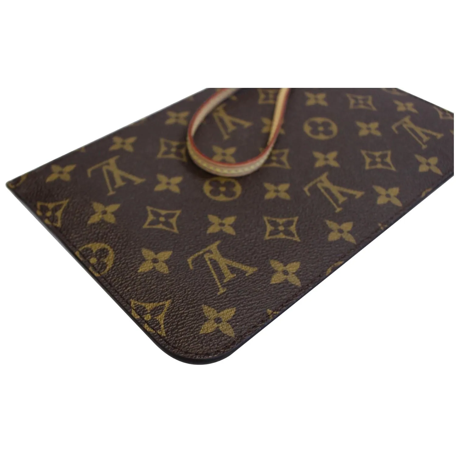 LOUIS VUITTON Pochette Wristlet Pouch Monogram Canvas Neverfull MM Brown