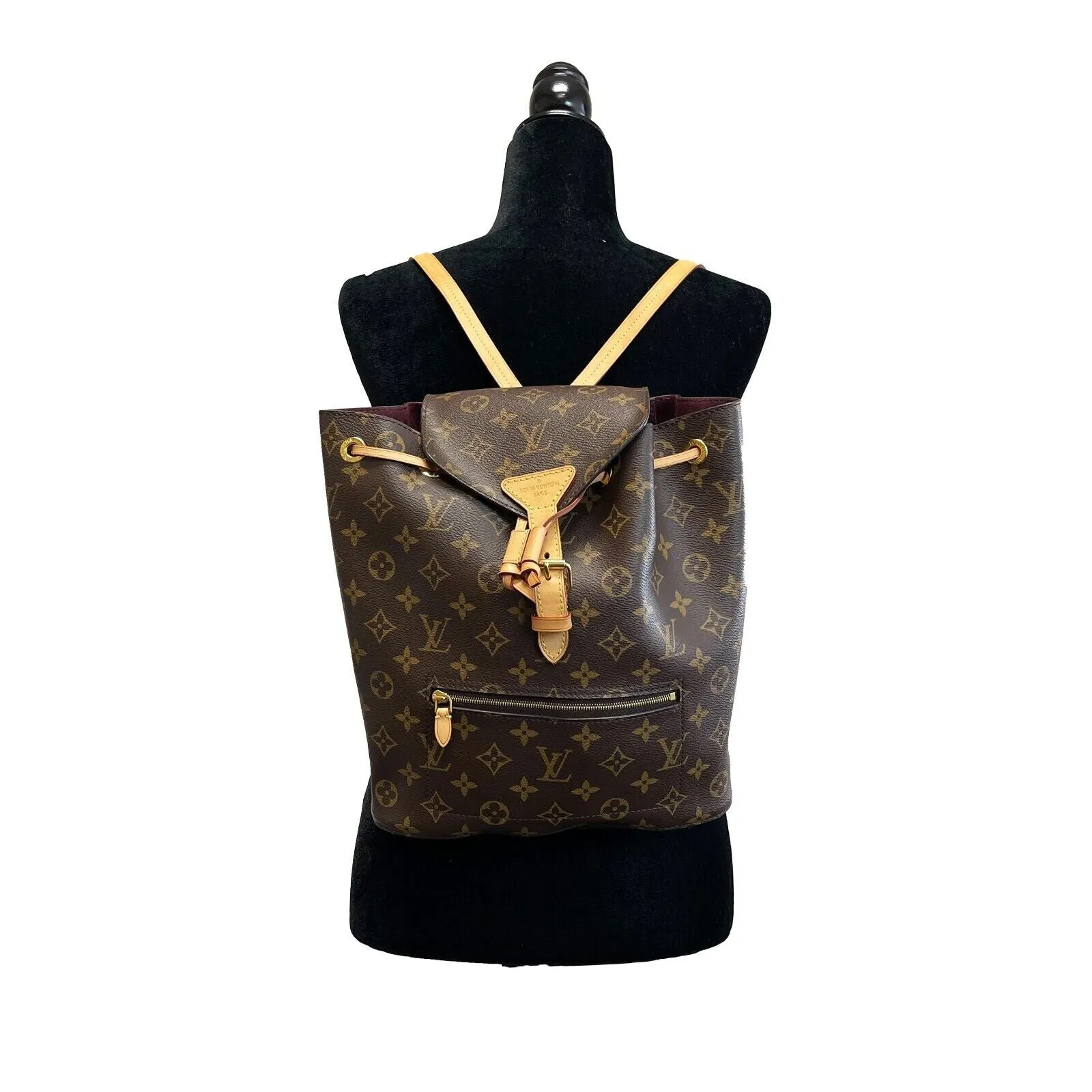 Louis Vuitton Pristine Monogram Canvas Montsouris Brown Backpack