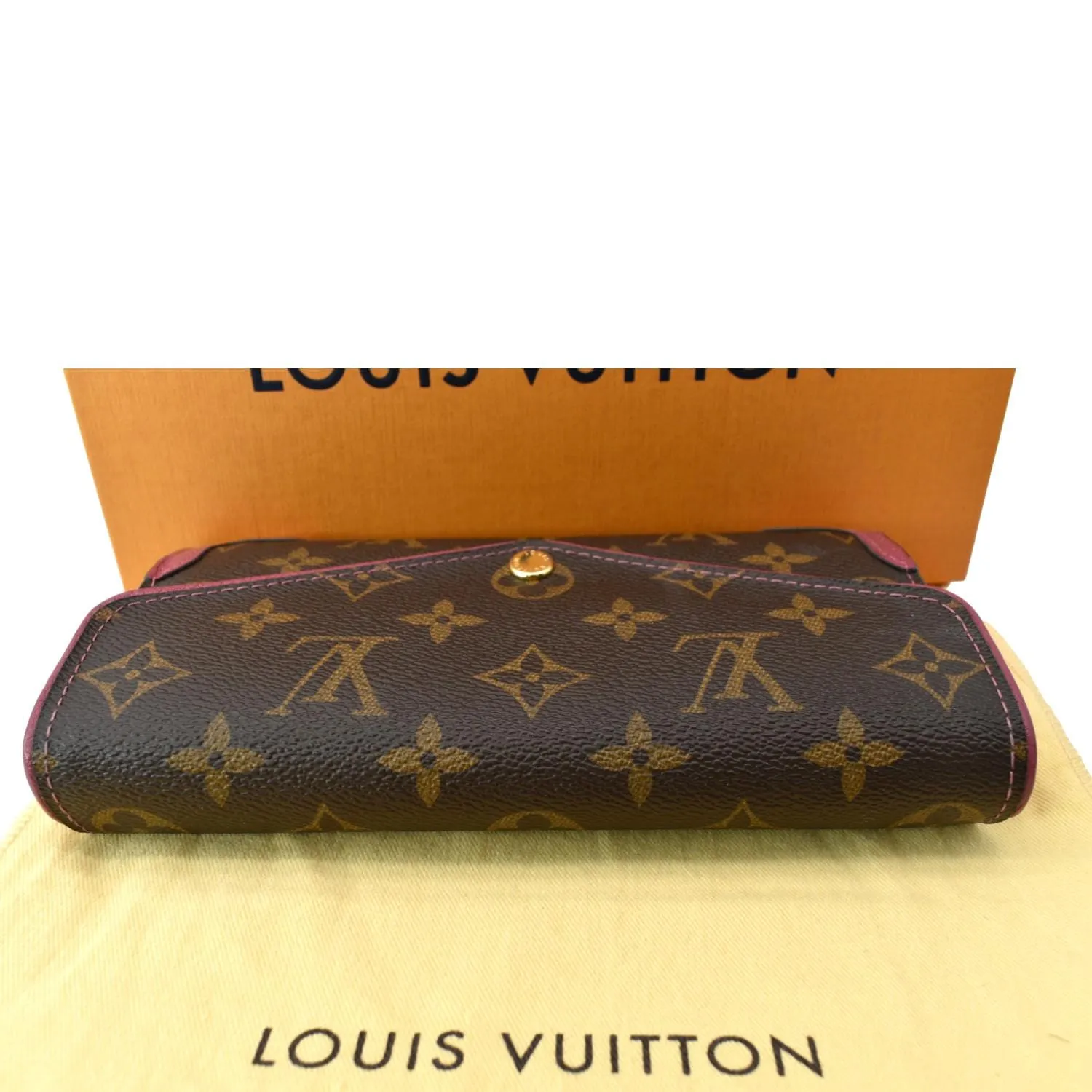 LOUIS VUITTON Sarah Retiro Monogram Canvas Wallet Brown/Cerise
