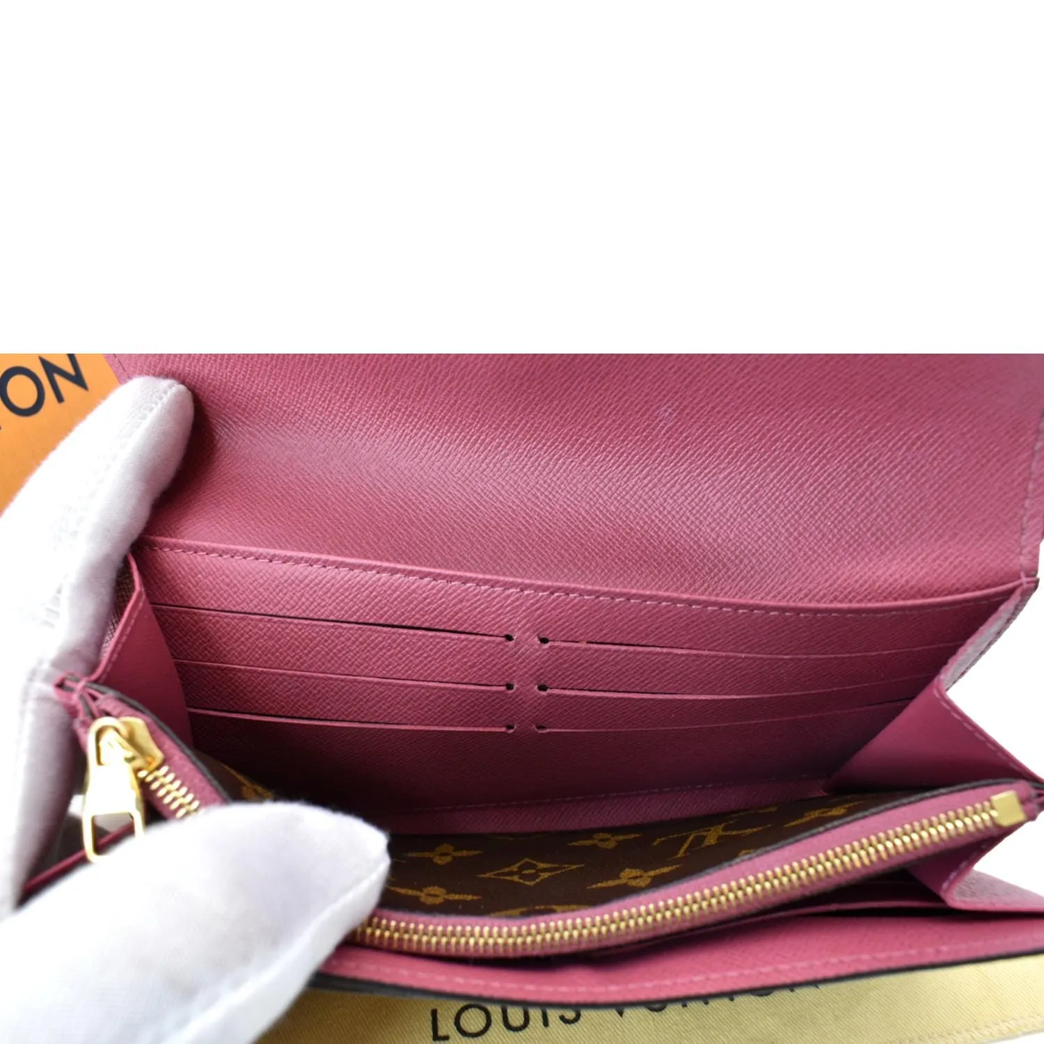 LOUIS VUITTON Sarah Retiro Monogram Canvas Wallet Brown/Cerise