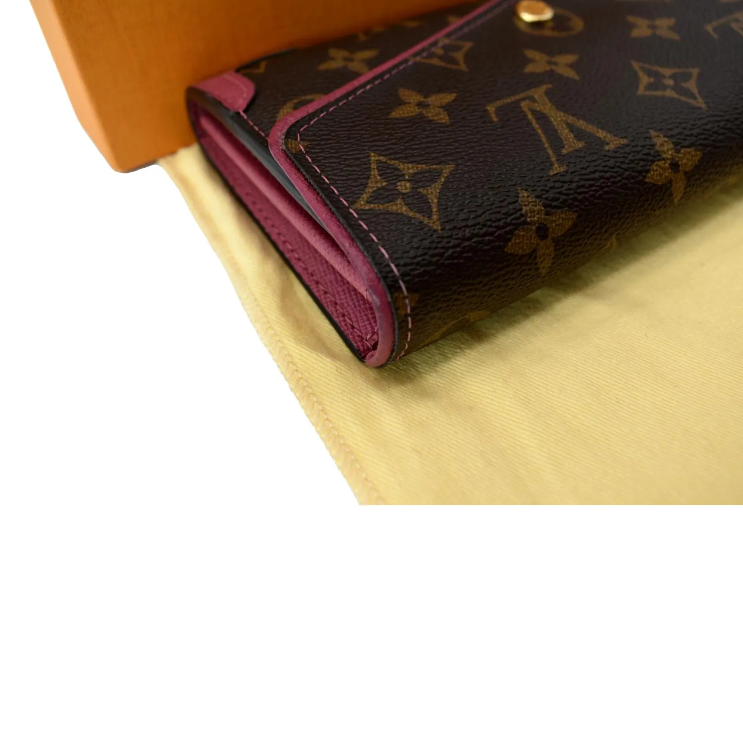 LOUIS VUITTON Sarah Retiro Monogram Canvas Wallet Brown/Cerise