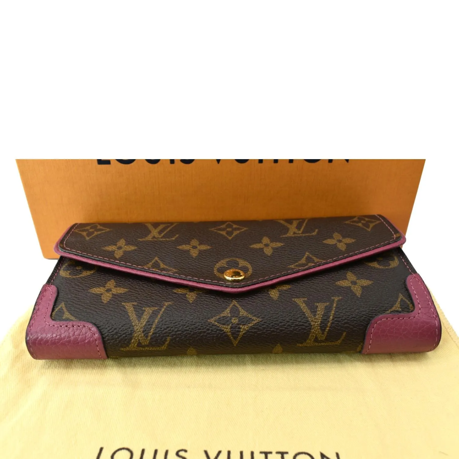 LOUIS VUITTON Sarah Retiro Monogram Canvas Wallet Brown/Cerise
