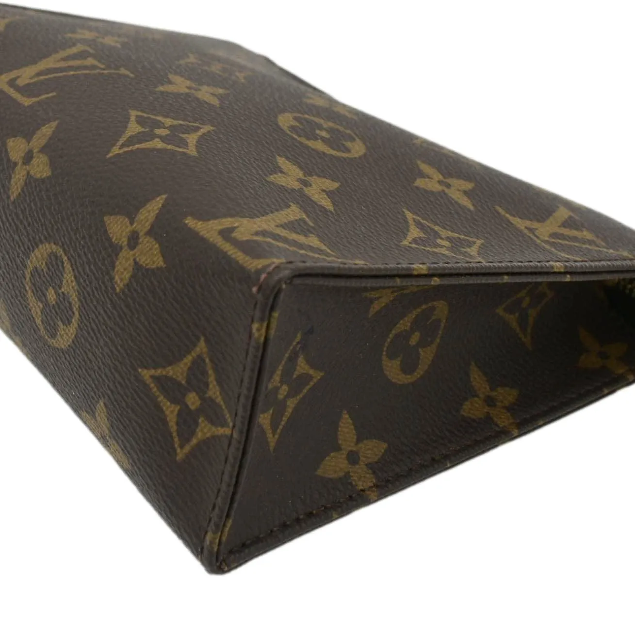 LOUIS VUITTON Toiletry 19 Pouch Monogram Canvas Clutch Brown