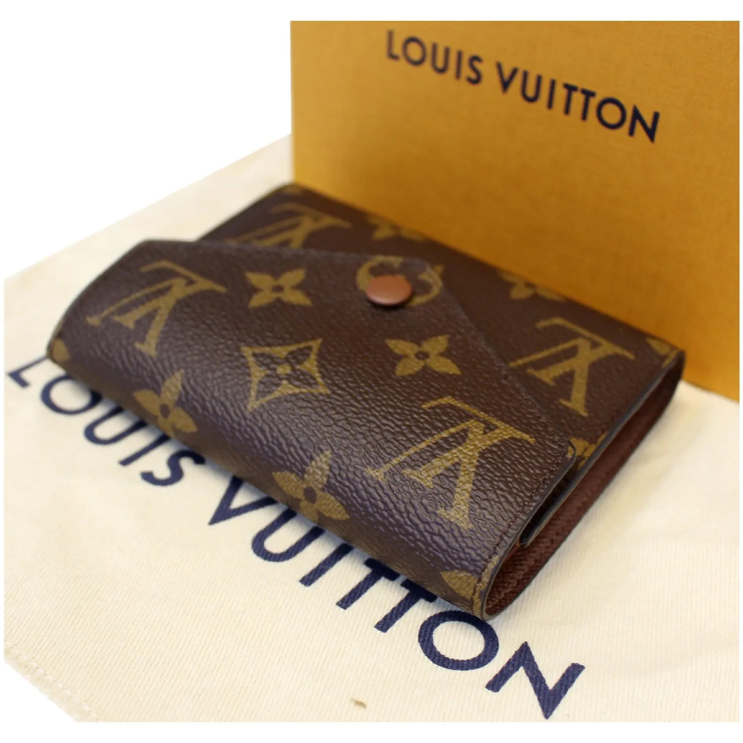 LOUIS VUITTON Victorine Monogram Canvas Wallet Brown
