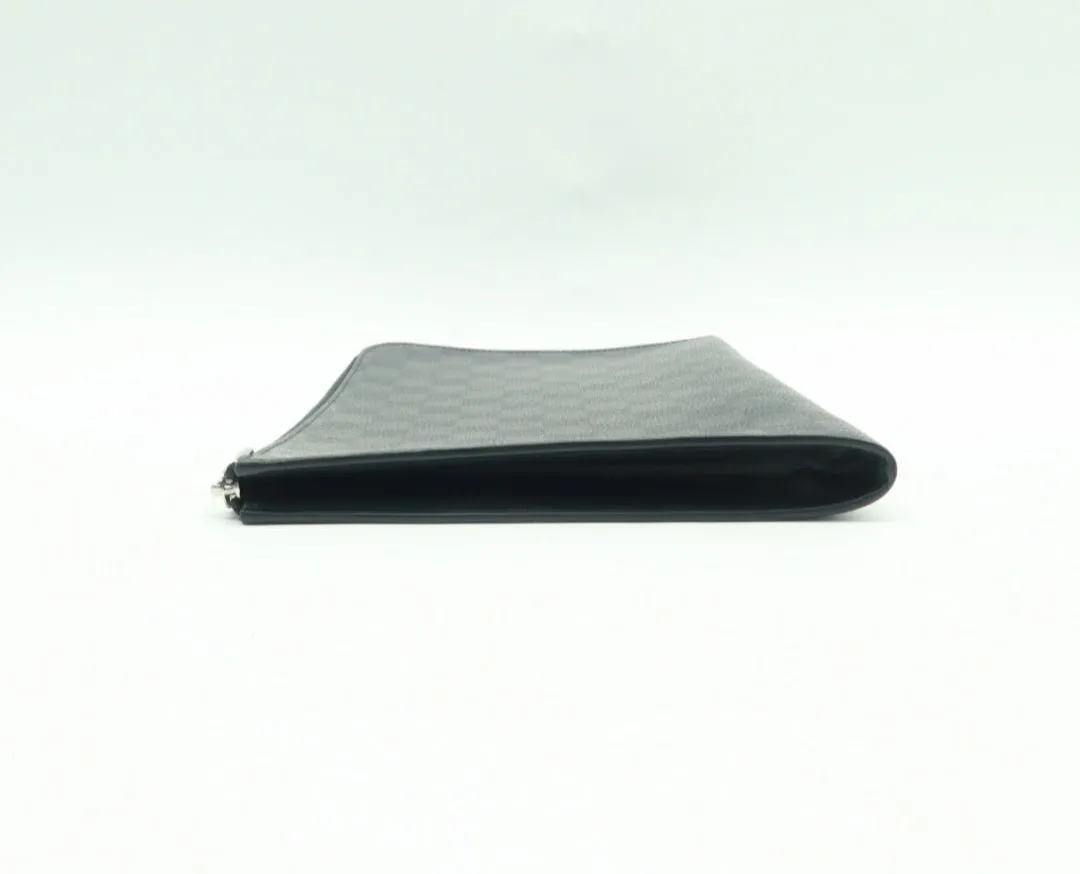 Louis Vuitton Voyage Black Leather Clutch Bag