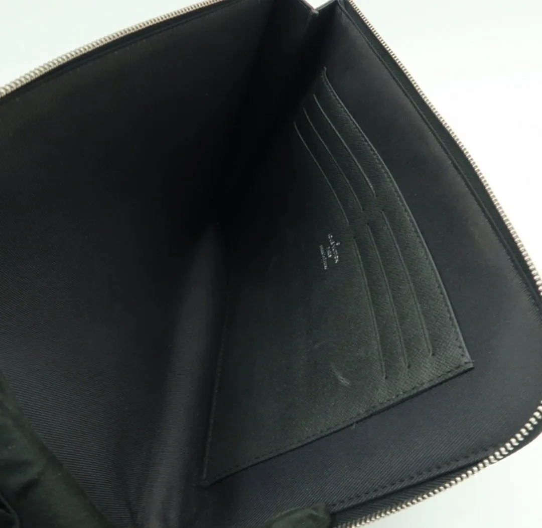Louis Vuitton Voyage Black Leather Clutch Bag