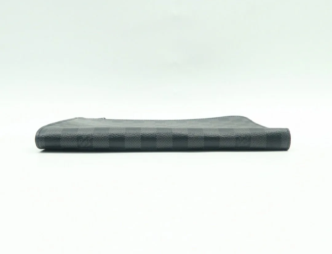 Louis Vuitton Voyage Black Leather Clutch Bag