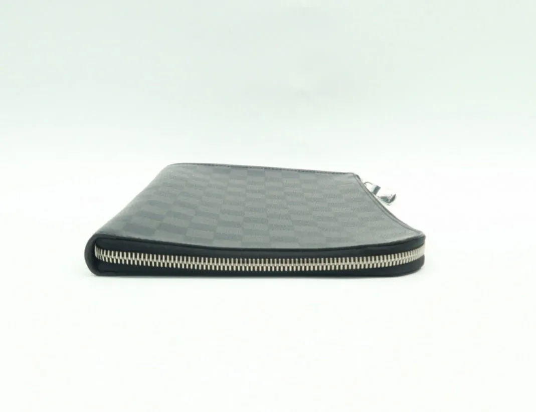 Louis Vuitton Voyage Black Leather Clutch Bag