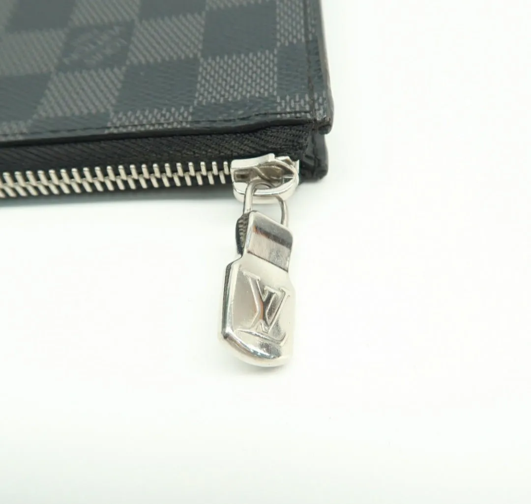 Louis Vuitton Voyage Black Leather Clutch Bag