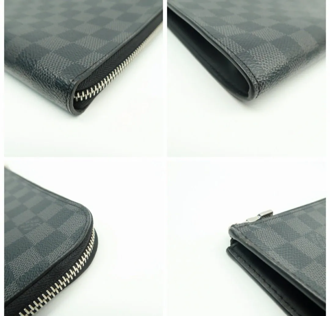 Louis Vuitton Voyage Black Leather Clutch Bag