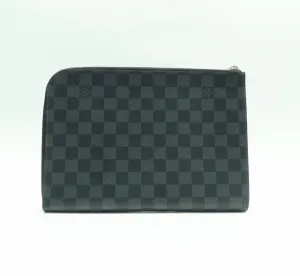 Louis Vuitton Voyage Black Leather Clutch Bag