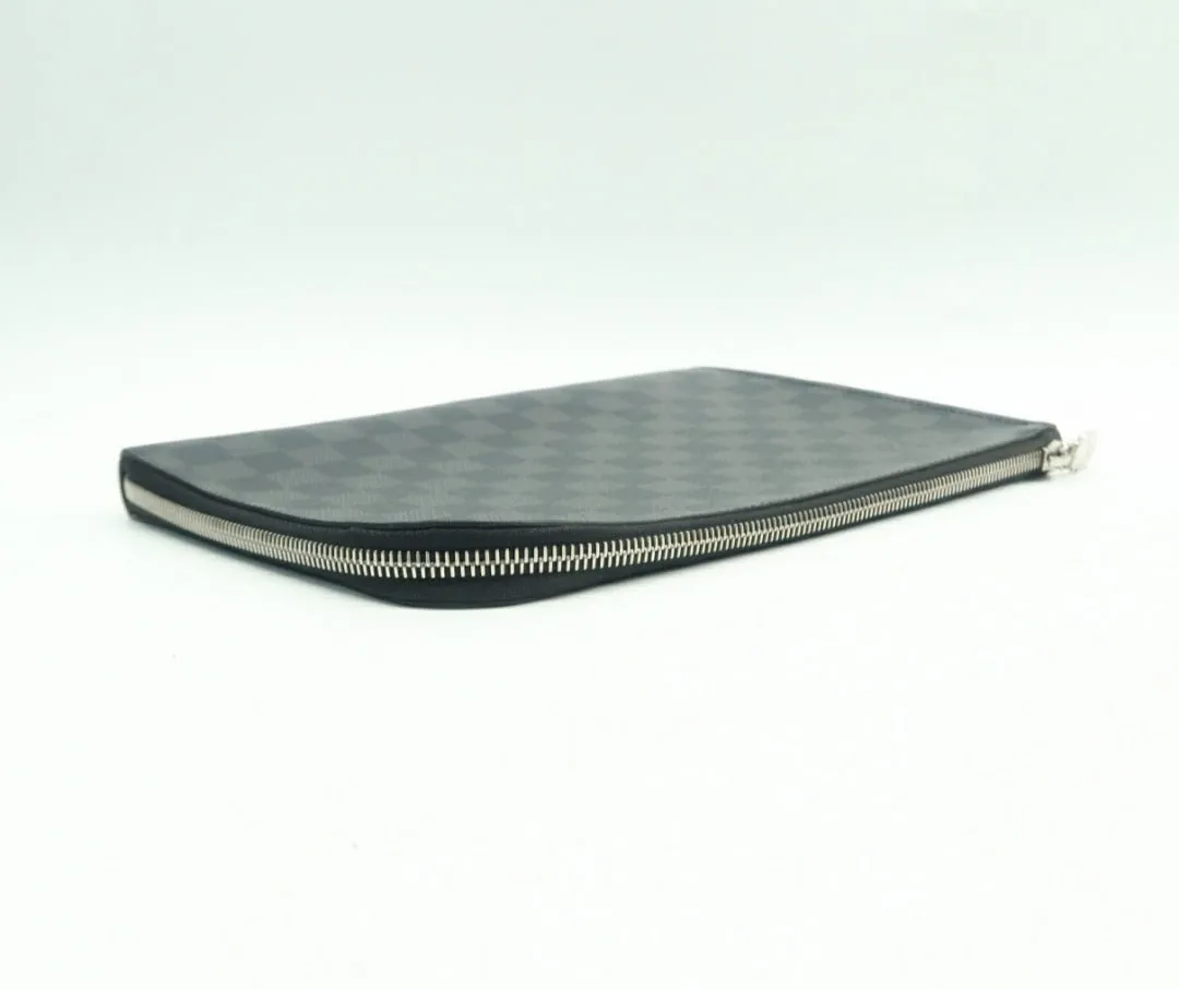 Louis Vuitton Voyage Black Leather Clutch Bag