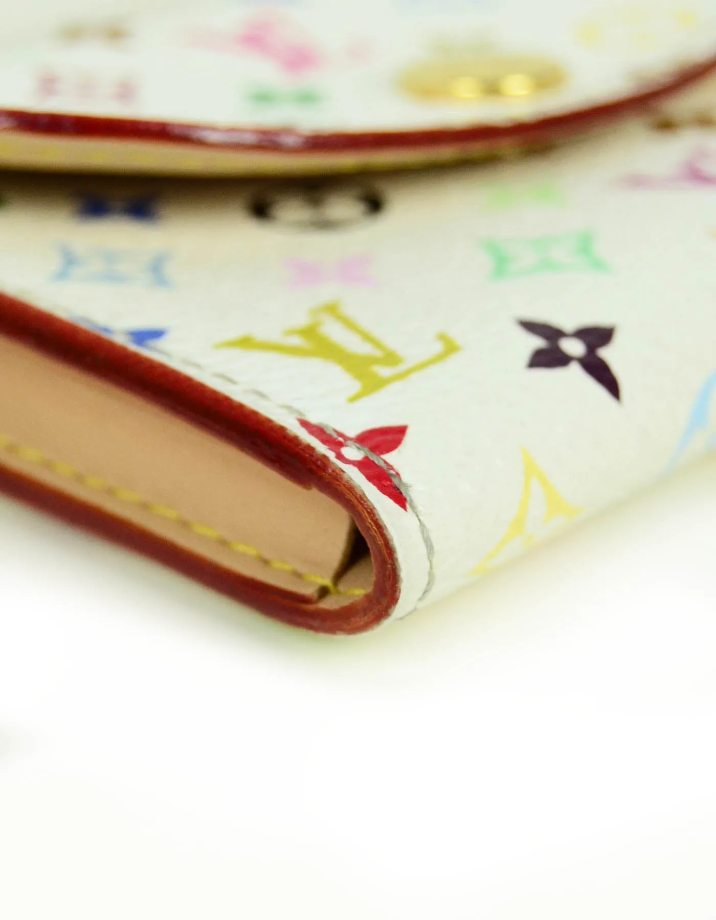 Louis Vuitton White Multicolor Monogram Card Holder