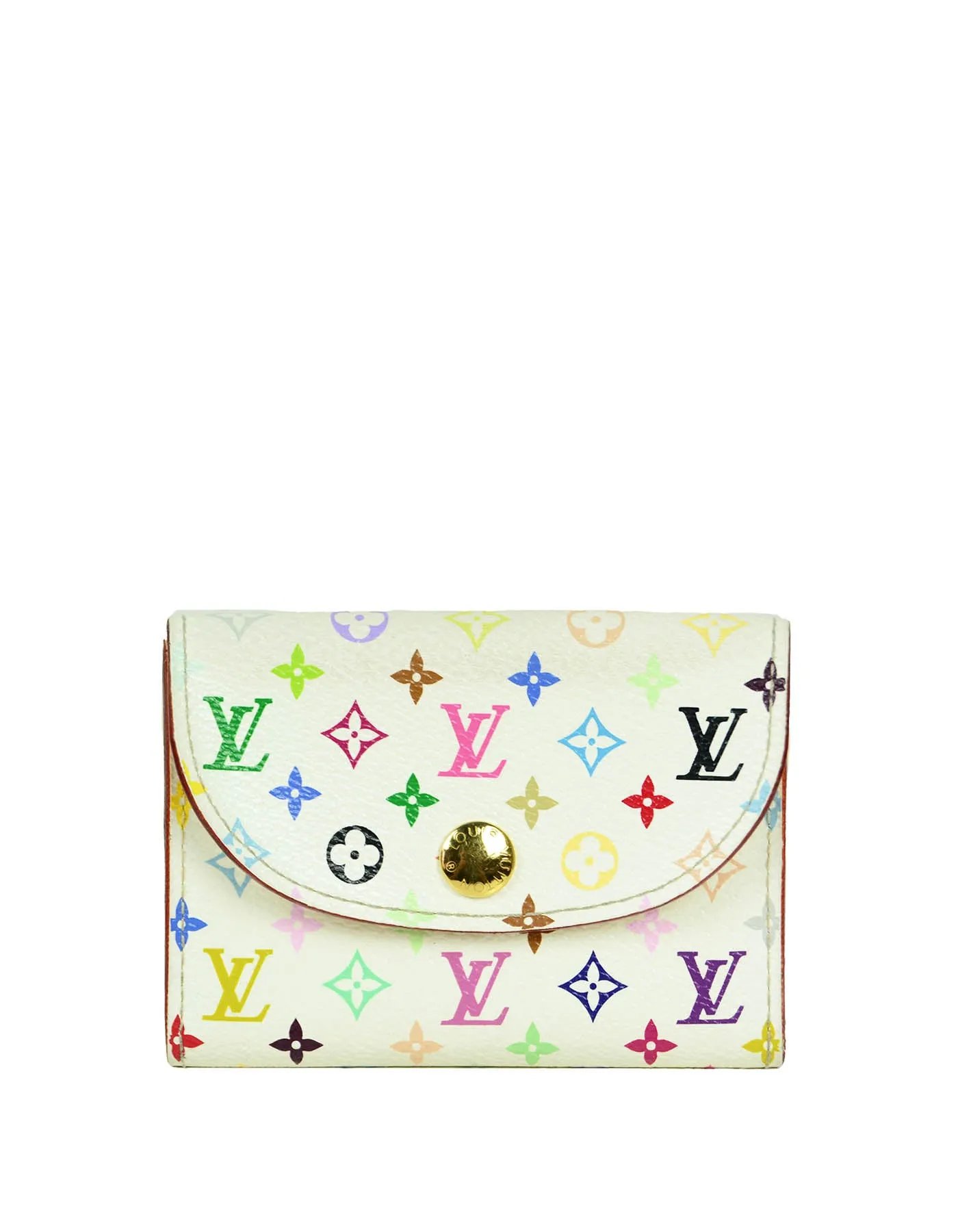 Louis Vuitton White Multicolor Monogram Card Holder