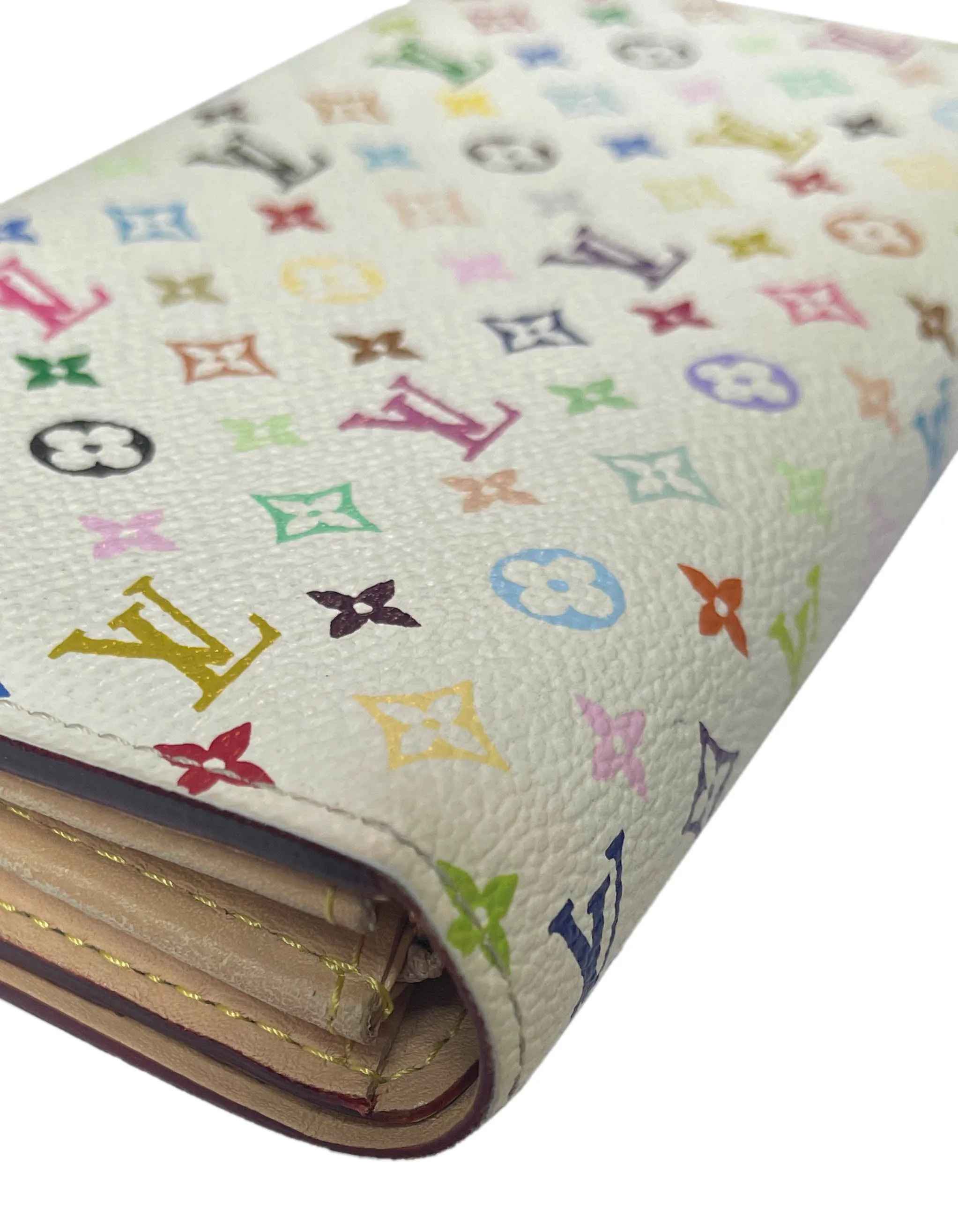 Louis Vuitton White Multicolor Monogram Sarah Wallet