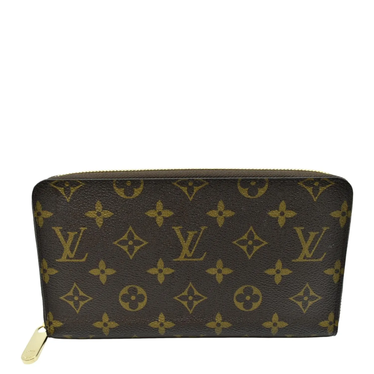 LOUIS VUITTON Zip Around Monogram Canvas Wallet Brown