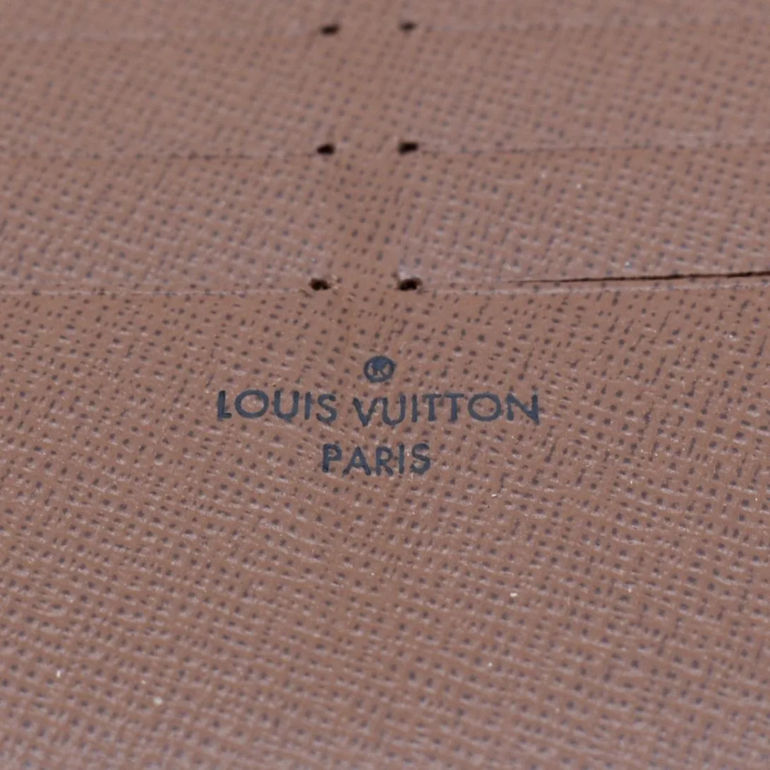 LOUIS VUITTON Zip Around Monogram Canvas Wallet Brown