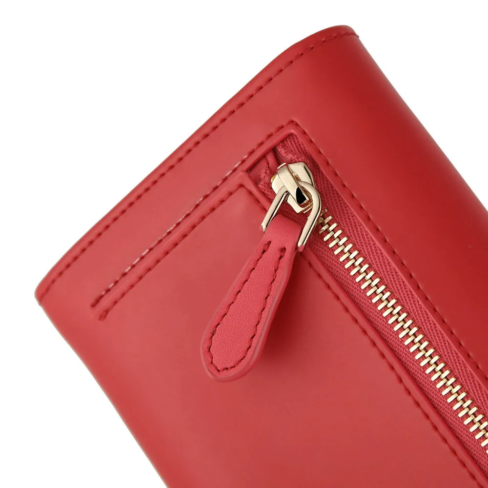 MAC&LOU Bifold Wallet Vegan Smooth Leather Red