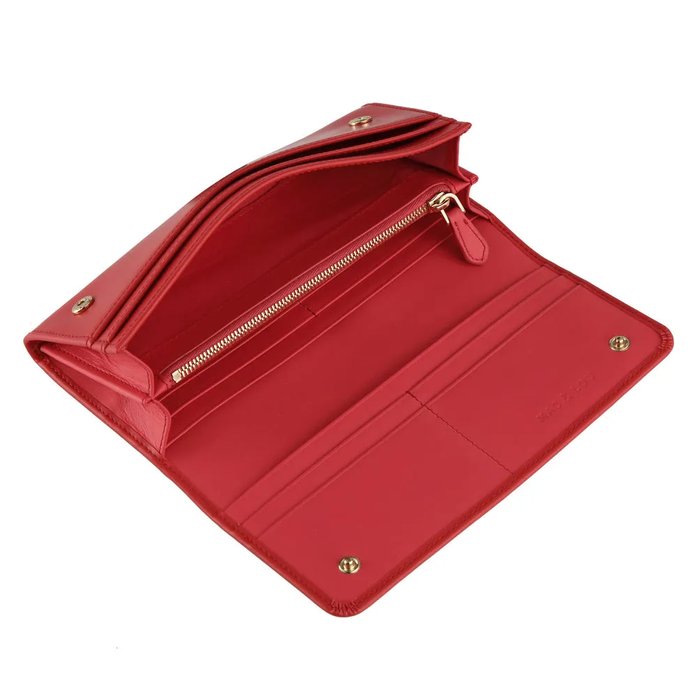 MAC&LOU Bifold Wallet Vegan Smooth Leather Red