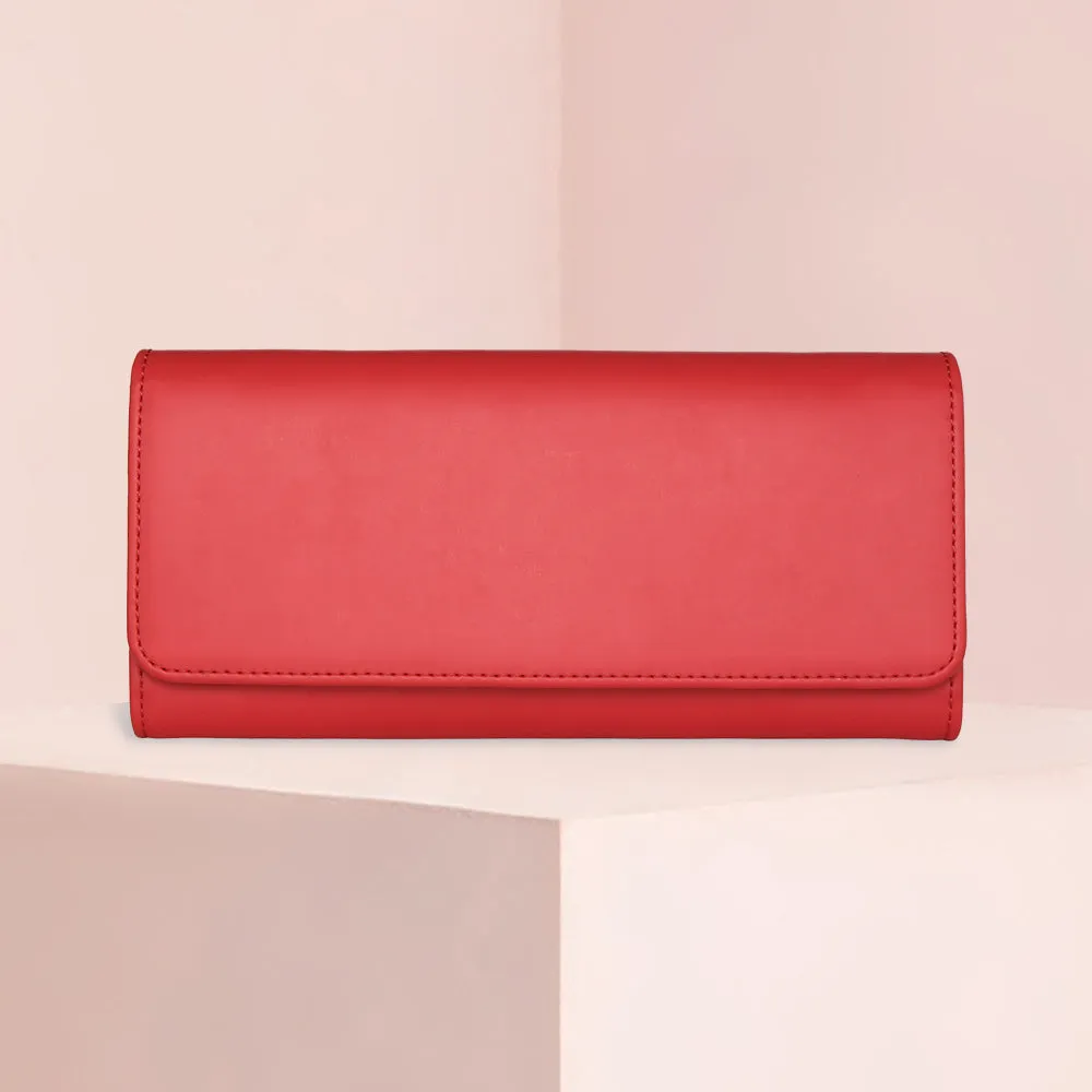 MAC&LOU Bifold Wallet Vegan Smooth Leather Red