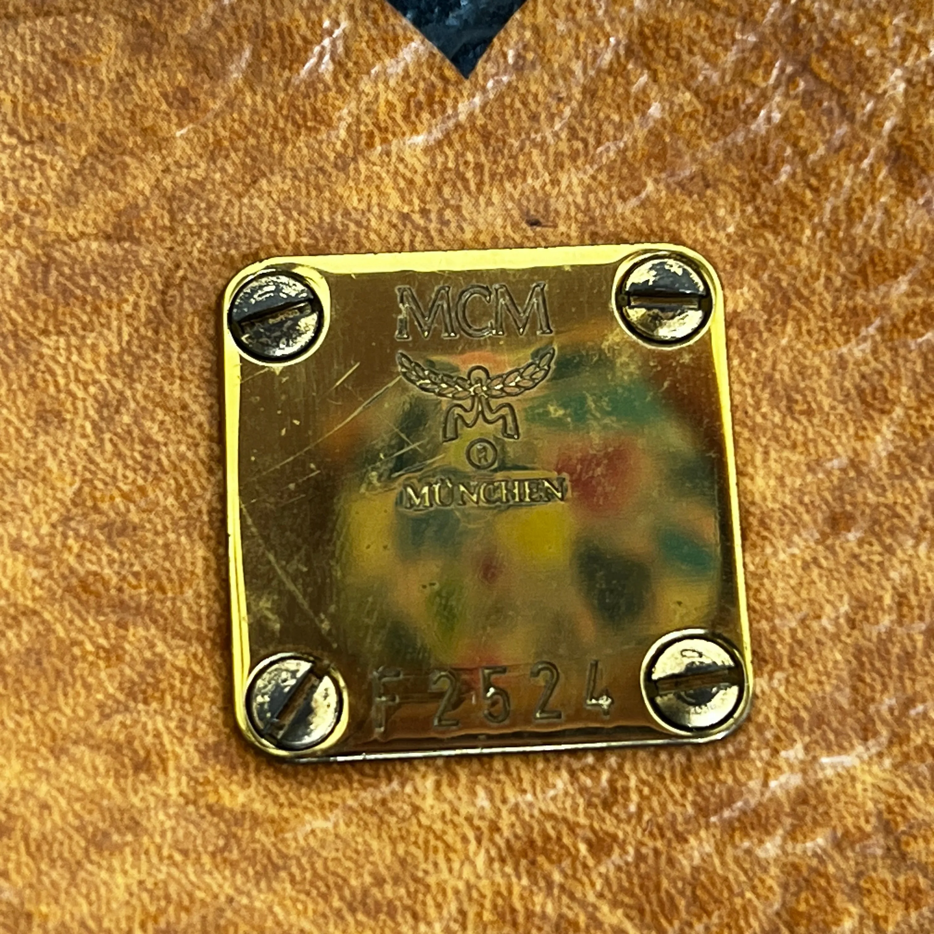 MCM Cognac Visetos Coated Canvas Mini Handbag